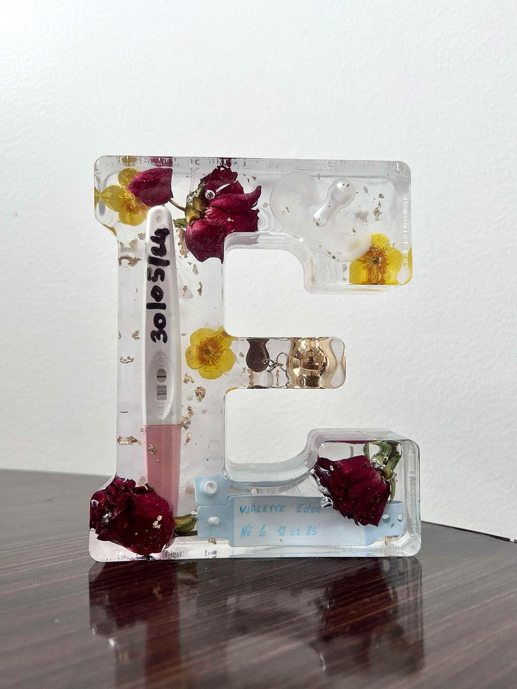 Lettre initiale 3D en résine - lettre naissance - souvenir bébé -  lettre personnalisée