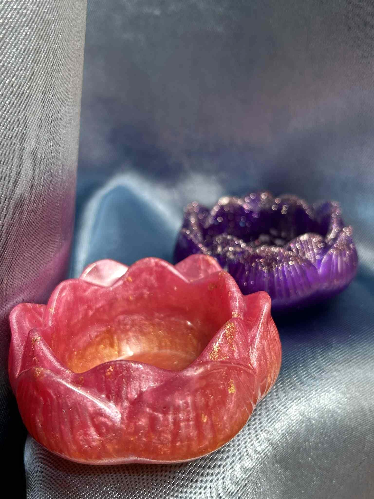 Bougeoir en résine en forme de fleur de lotus - un cadeau parfait pour femme