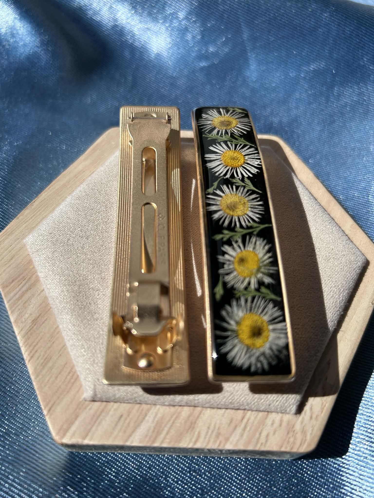 Barrette à cheveux avec fleurs naturelles séchées - accessoires coiffure