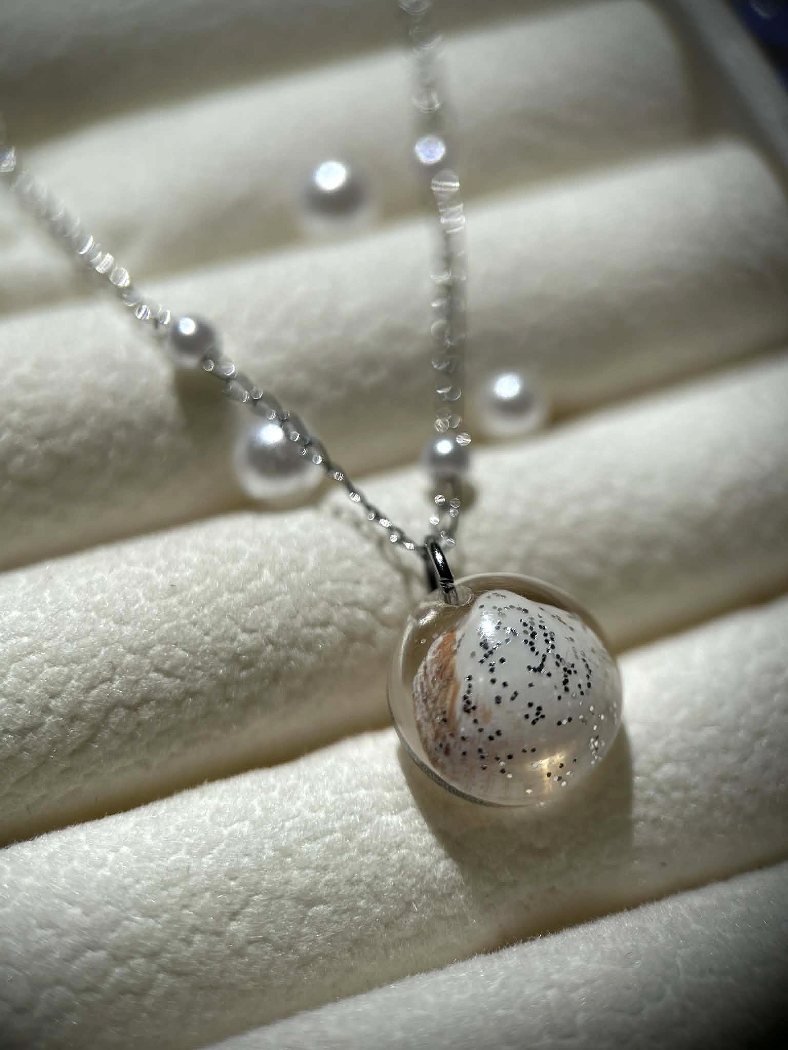 Collier argenté en acier inoxydable - coquillages véritables - bijoux d'été