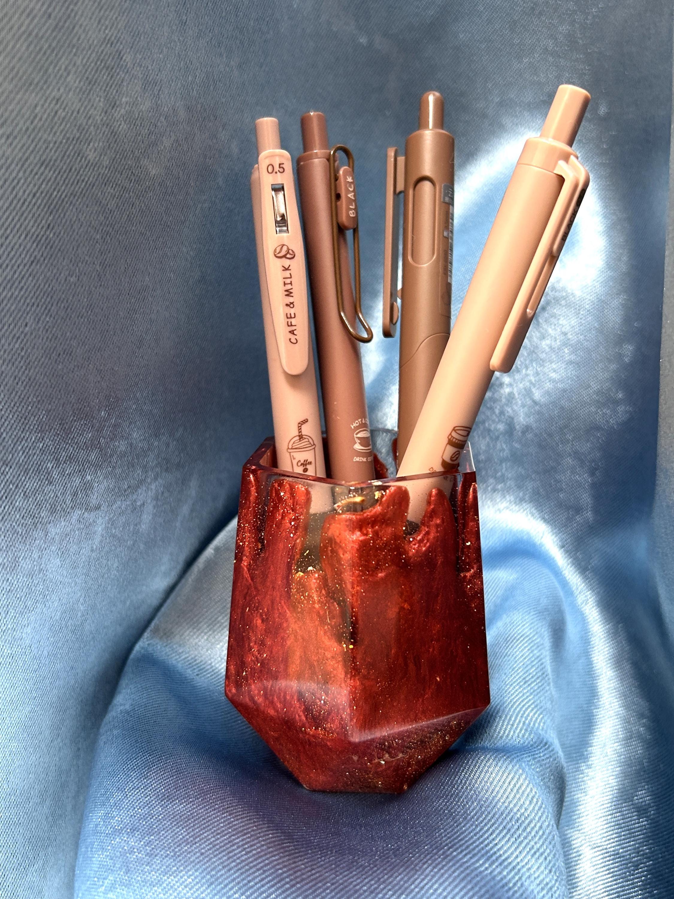 Vase, pot, porte-stylos, organisateur bureau - hexagone en résine