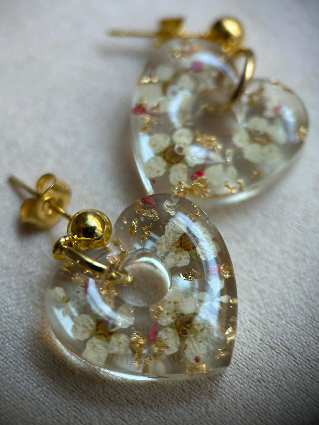 Boucles d'oreilles pendantes en forme de cœur