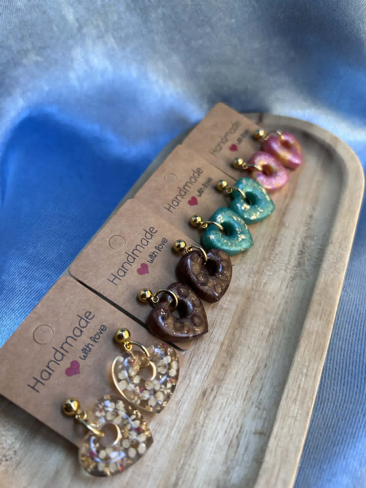 Boucles d'oreilles pendantes en forme de cœur