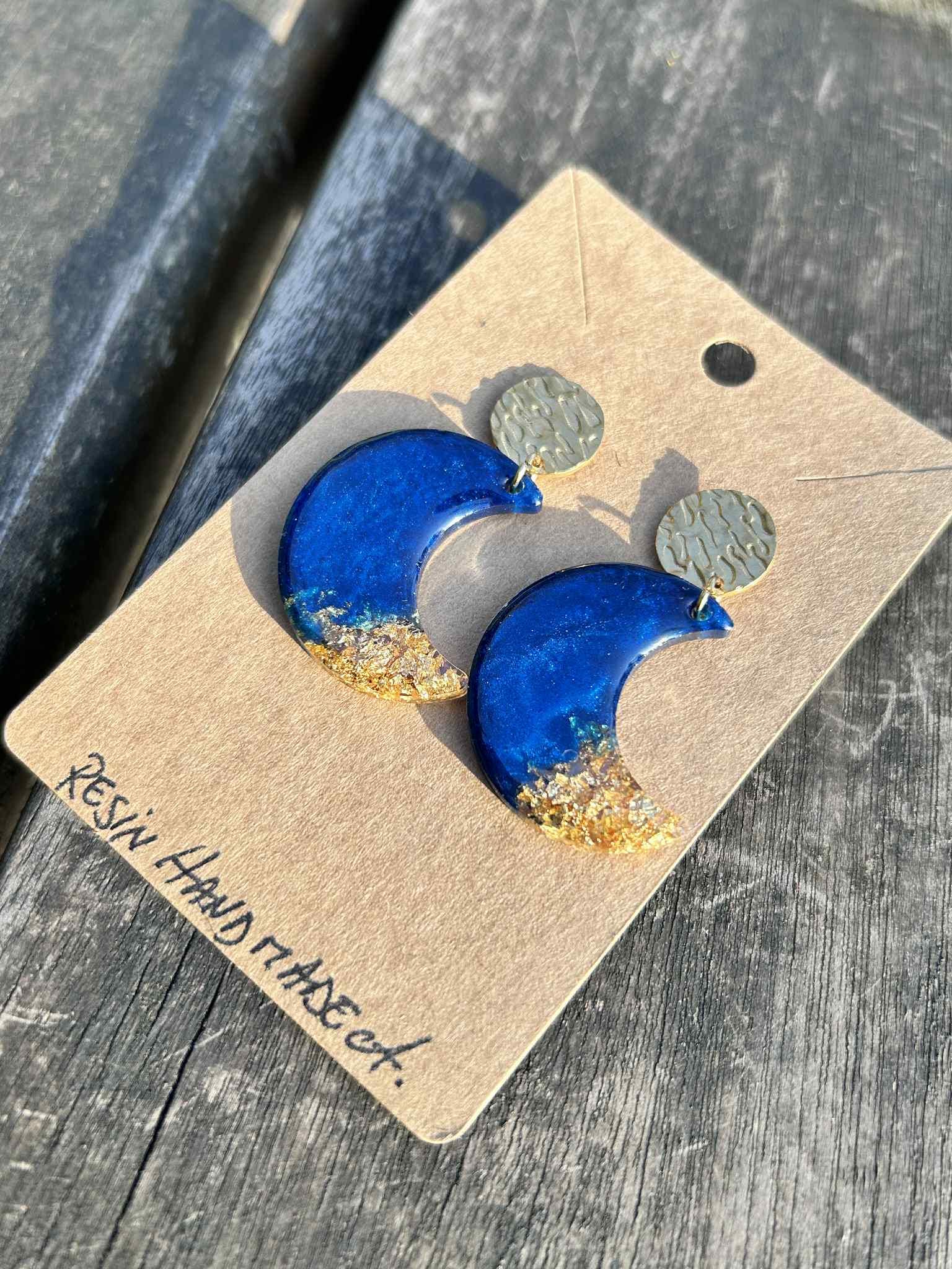 Boucles d'oreilles pendantes - la lune