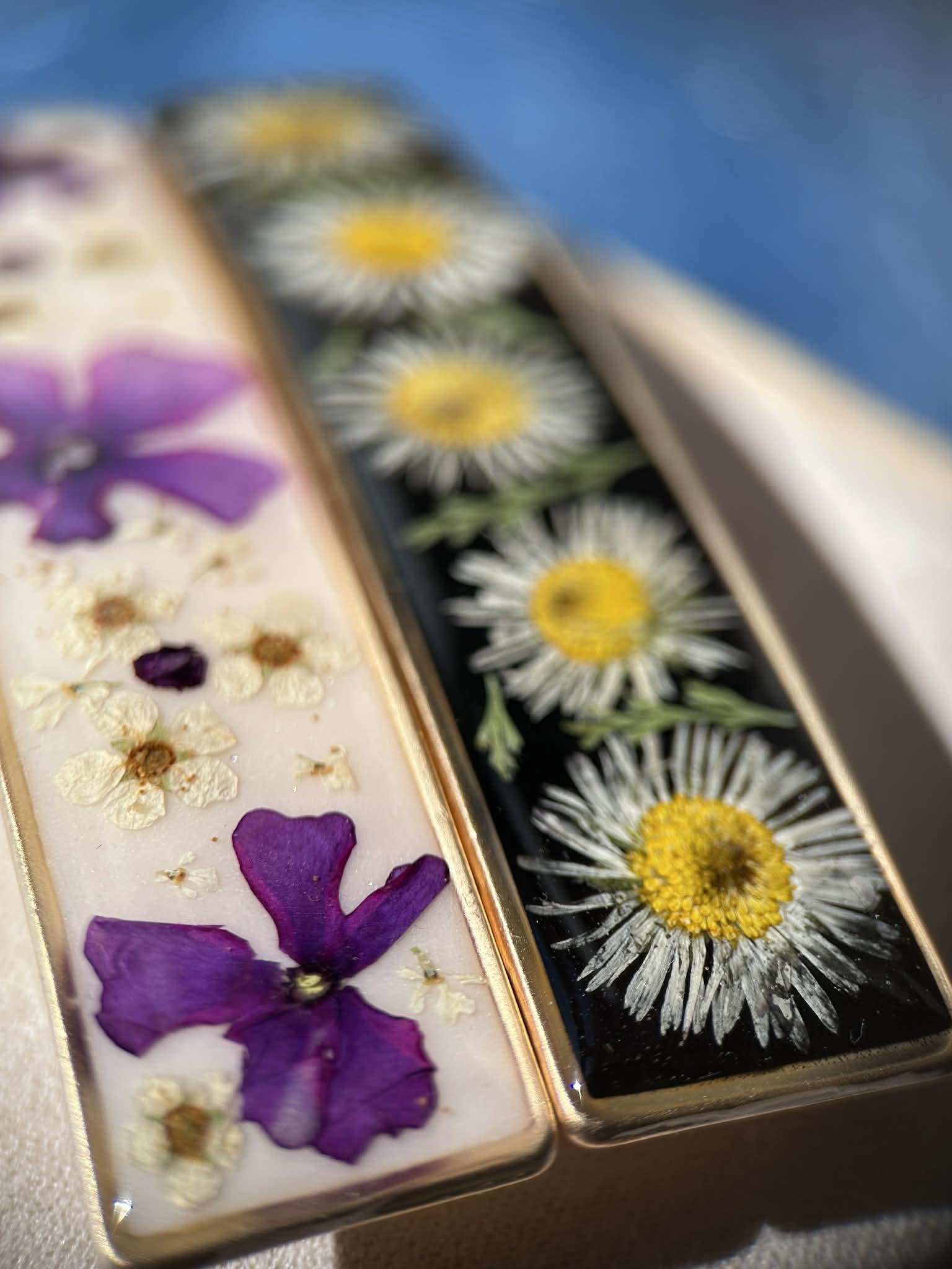 Barrette à cheveux avec fleurs naturelles séchées - accessoires coiffure