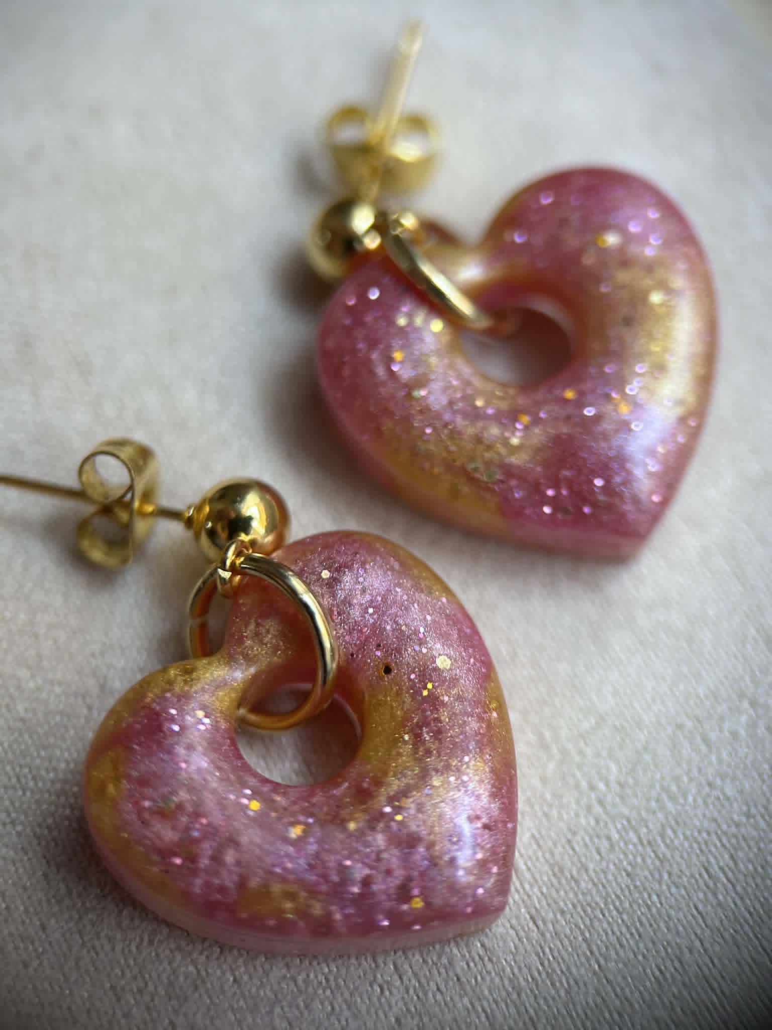 Boucles d'oreilles pendantes en forme de cœur