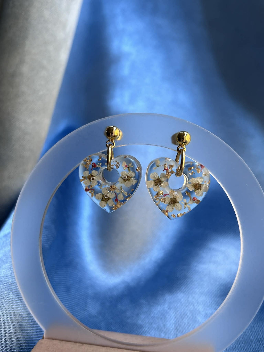 Boucles d'oreilles pendantes en forme de cœur