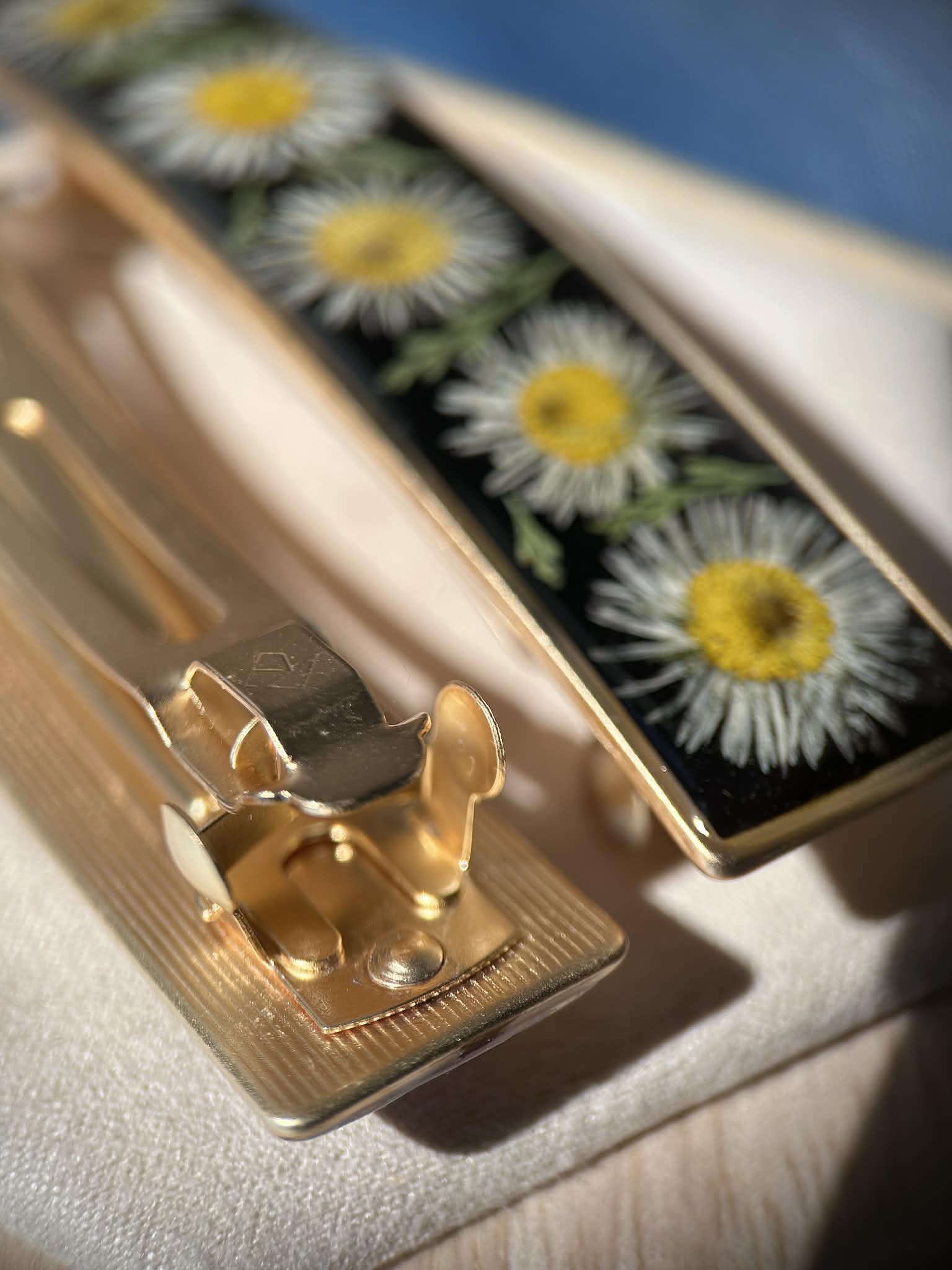 Barrette à cheveux avec fleurs naturelles séchées - accessoires coiffure
