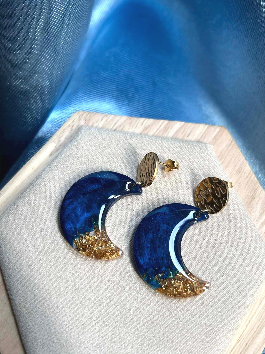 Boucles d'oreilles pendantes - la lune