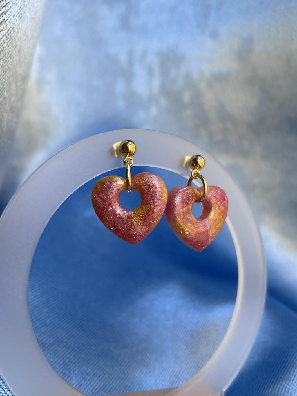 Boucles d'oreilles pendantes en forme de cœur