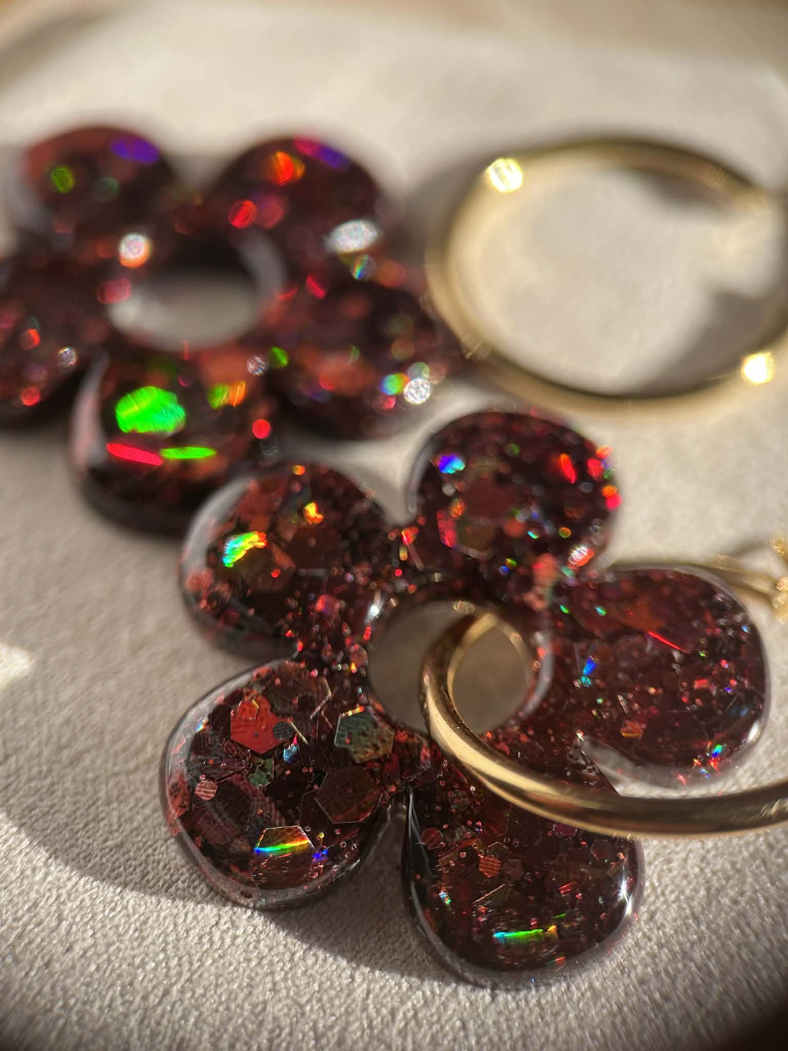 Créoles doré avec pampilles - boucles d oreilles