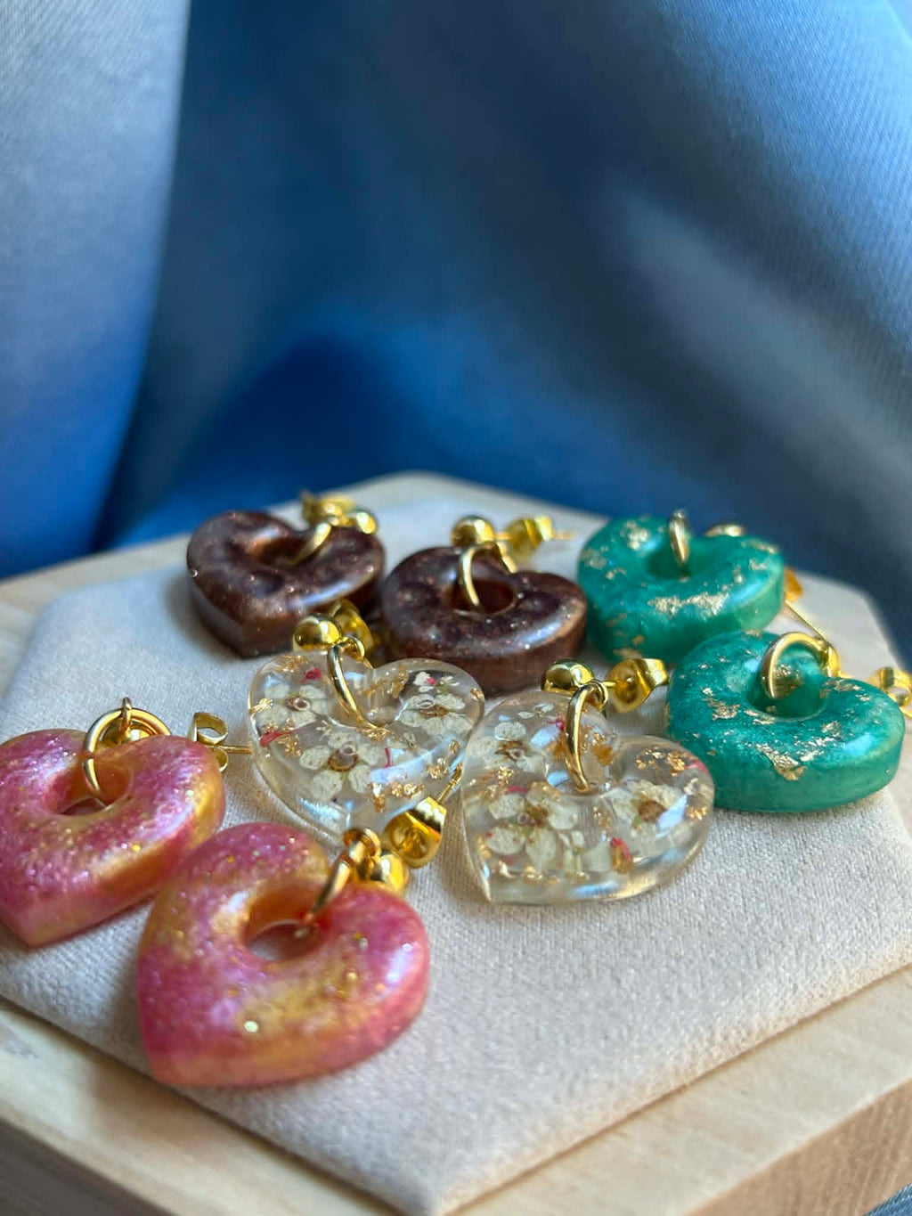 Boucles d'oreilles pendantes en forme de cœur