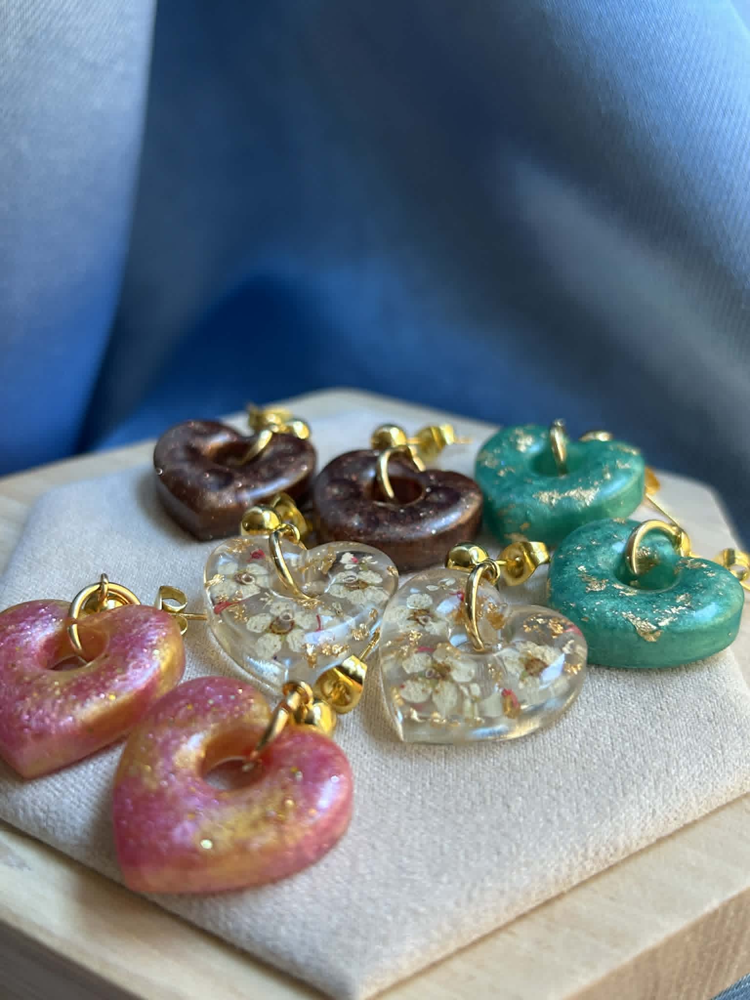 Boucles d'oreilles pendantes en forme de cœur