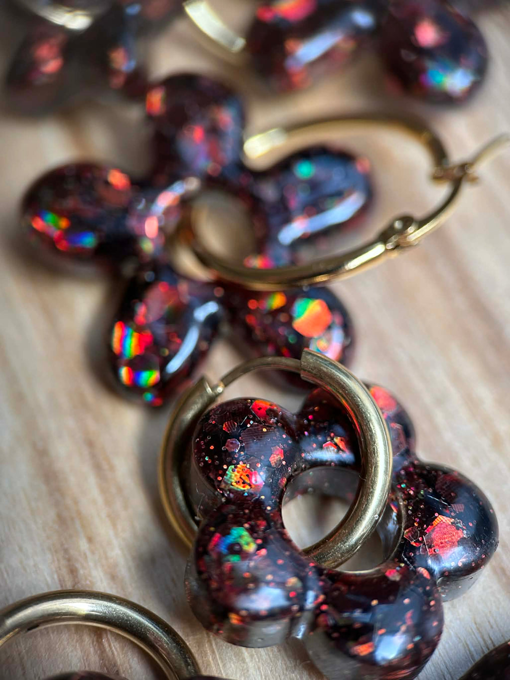 Créoles doré avec pampilles - boucles d oreilles
