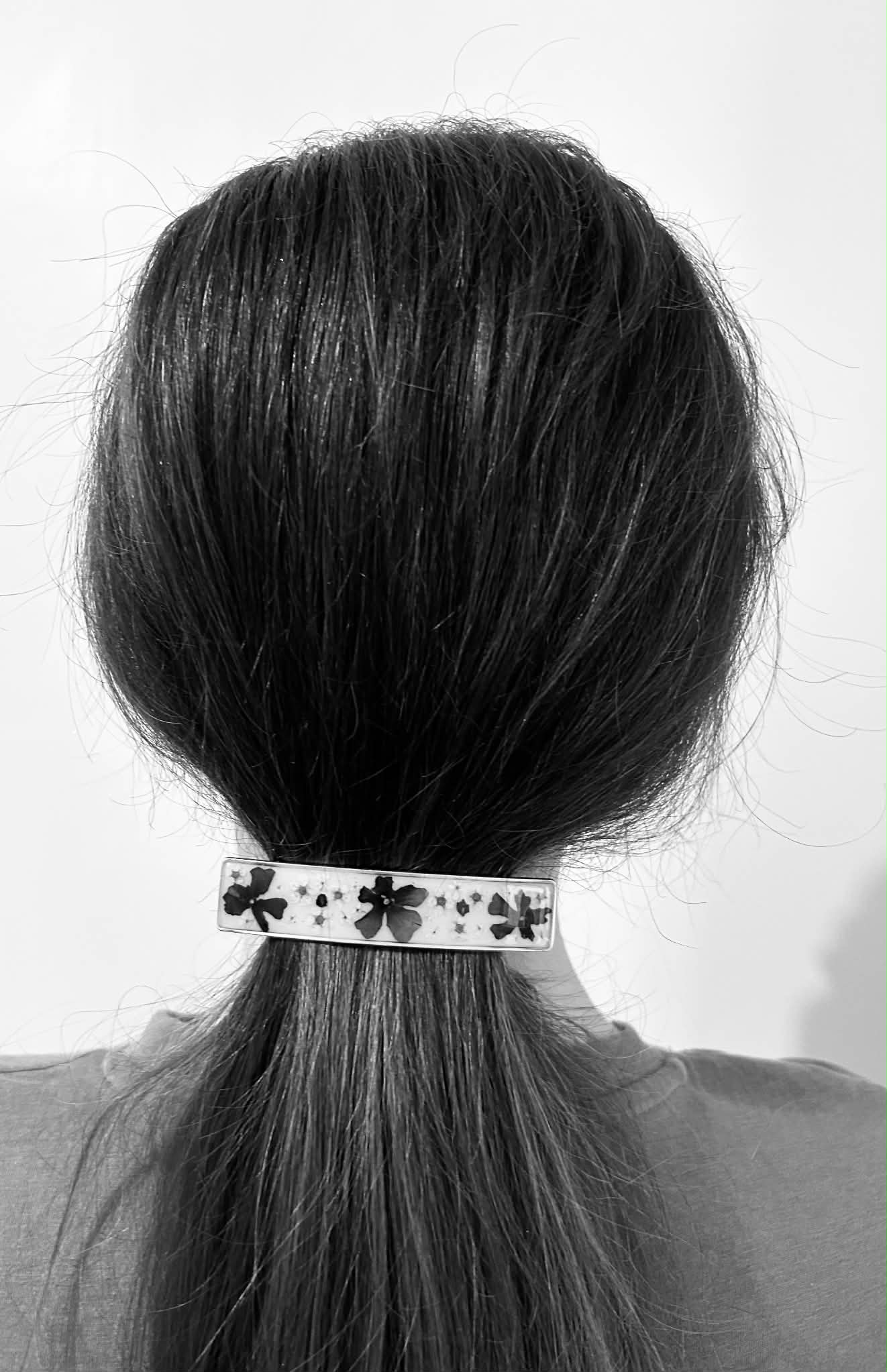 Barrette à cheveux avec fleurs naturelles séchées - accessoires coiffure