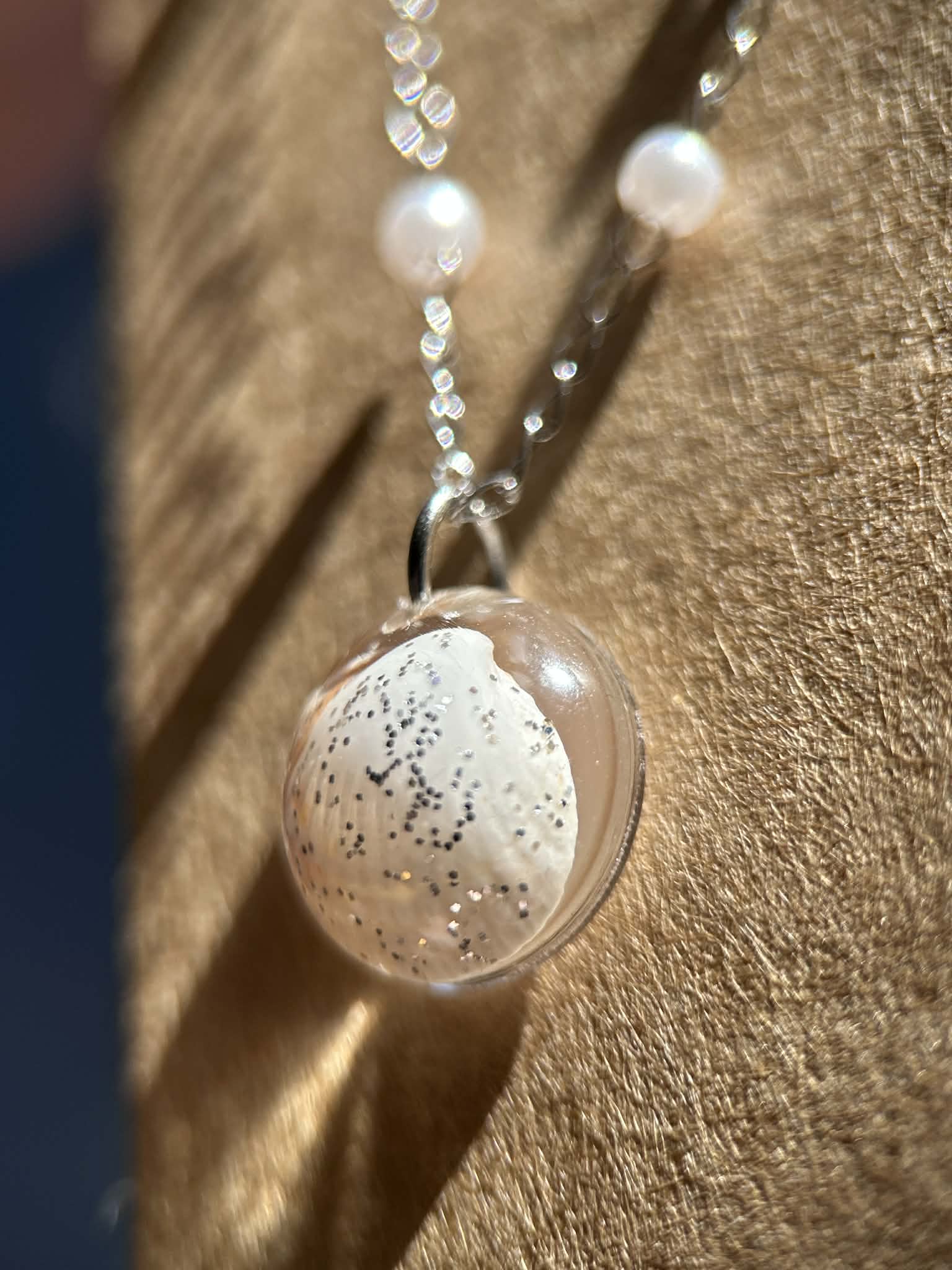 Collier argenté en acier inoxydable - coquillages véritables - bijoux d'été