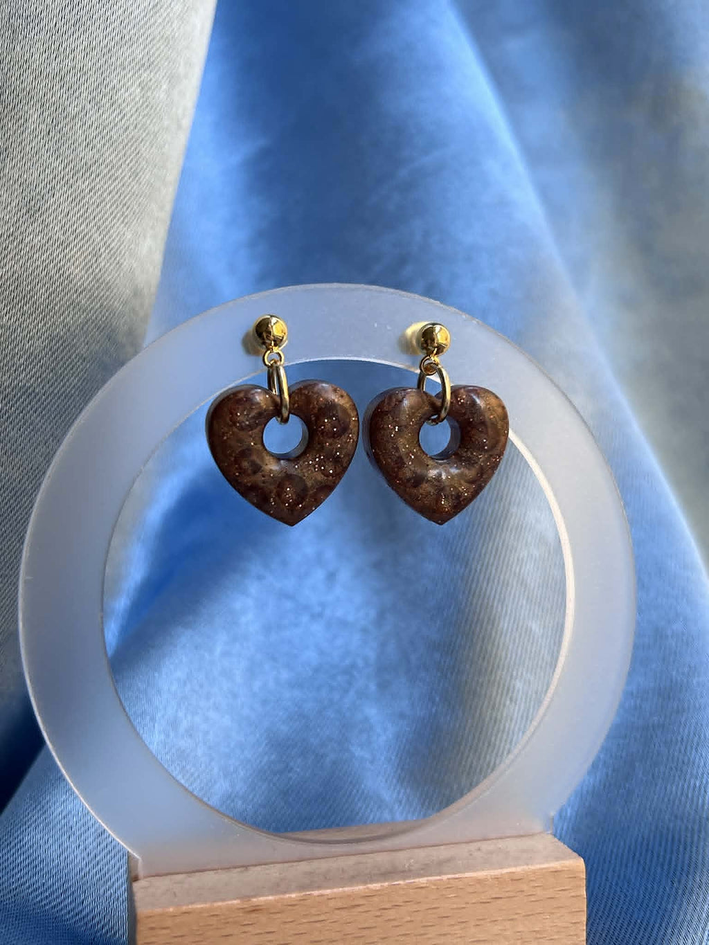 Boucles d'oreilles pendantes en forme de cœur