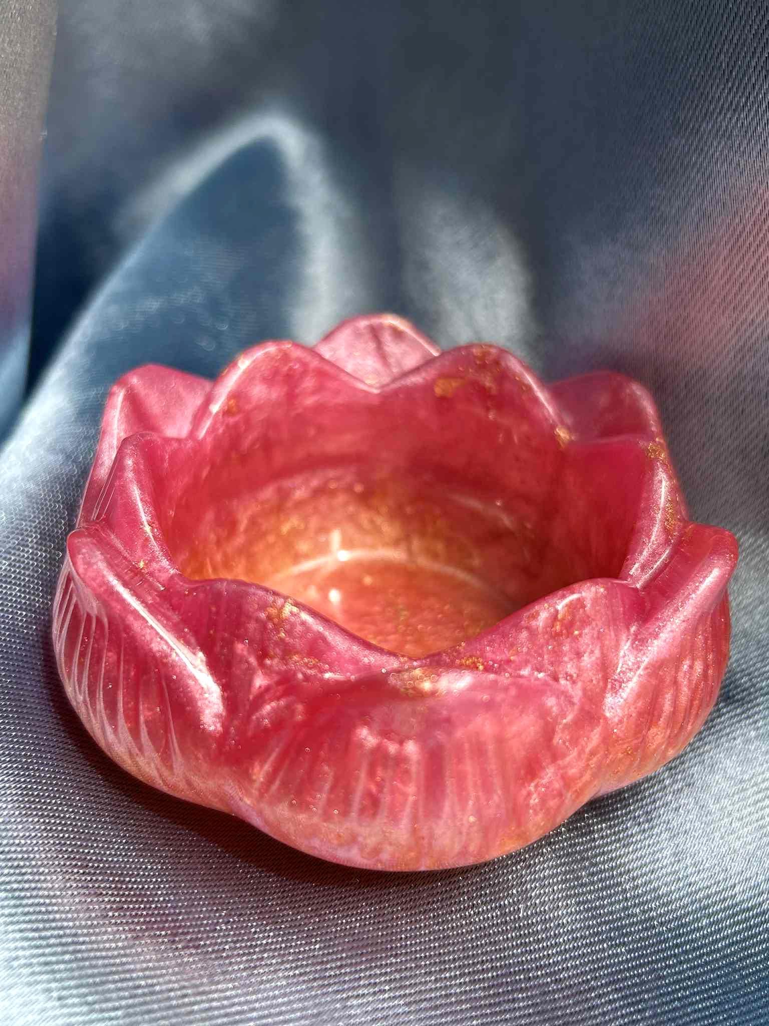 Lotus flower resin candle holder - a perfect gift for women