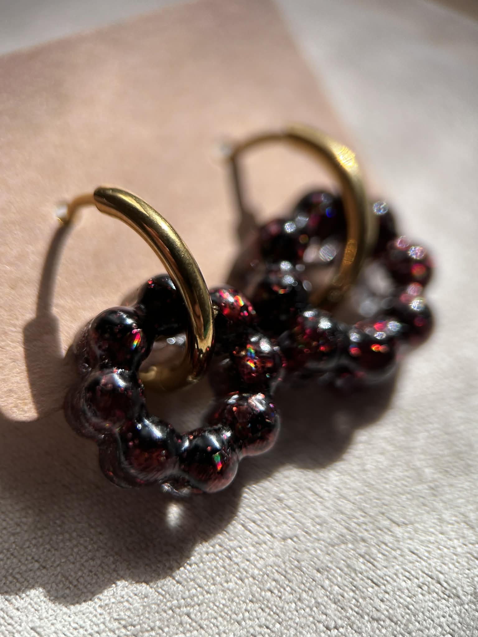 Créoles doré avec pampilles - boucles d oreilles