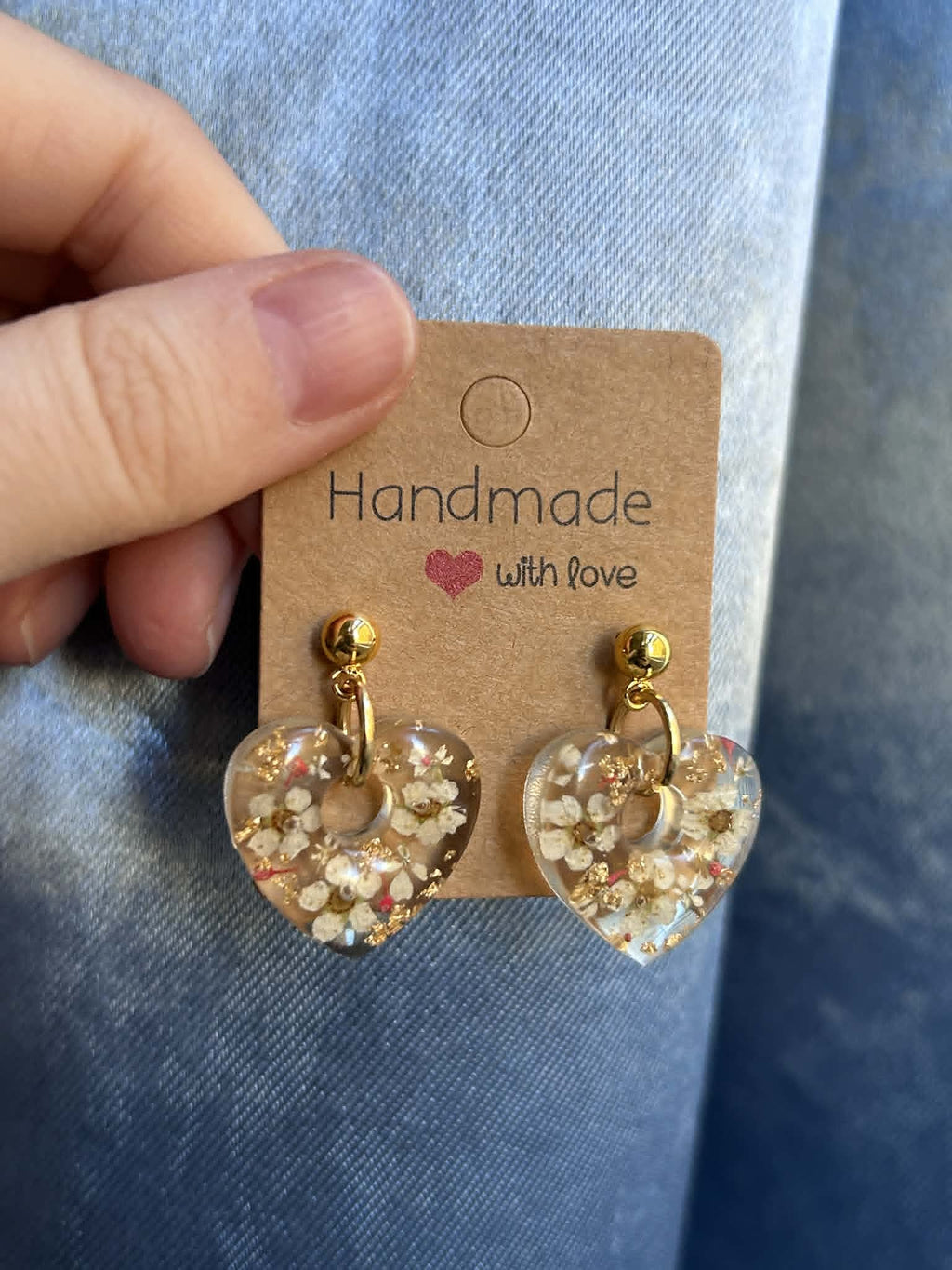 Boucles d'oreilles pendantes en forme de cœur