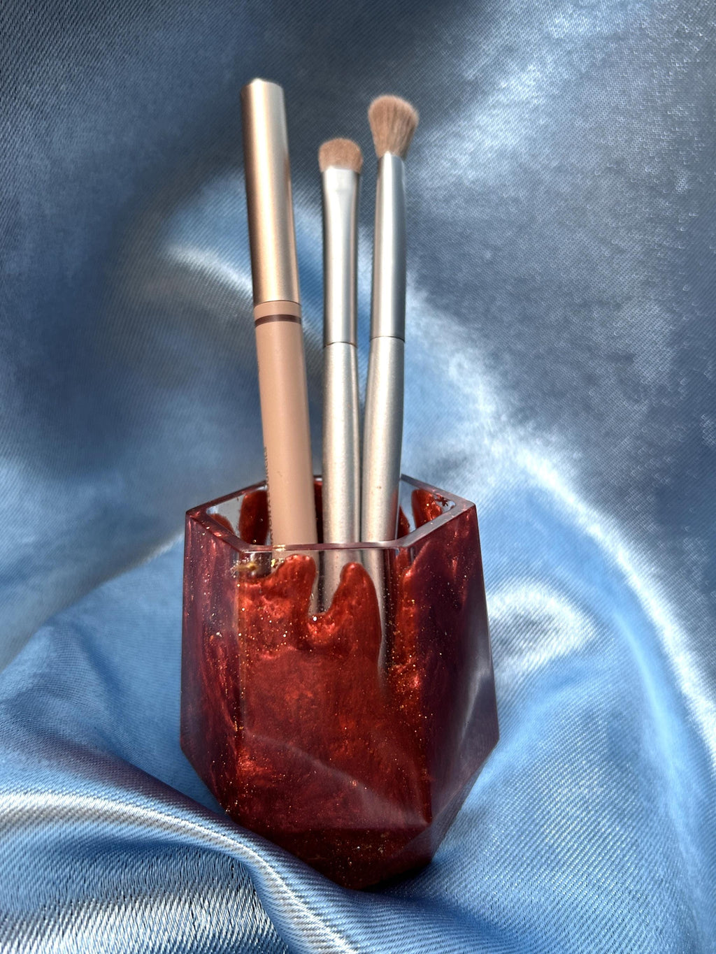 Vase, pot, porte-stylos, organisateur bureau - hexagone en résine
