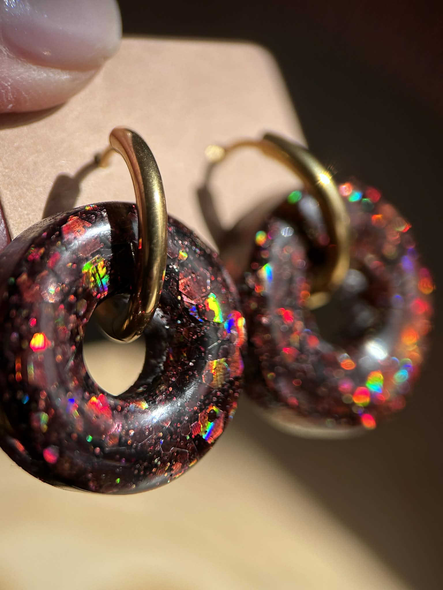 Créoles doré avec pampilles - boucles d oreilles