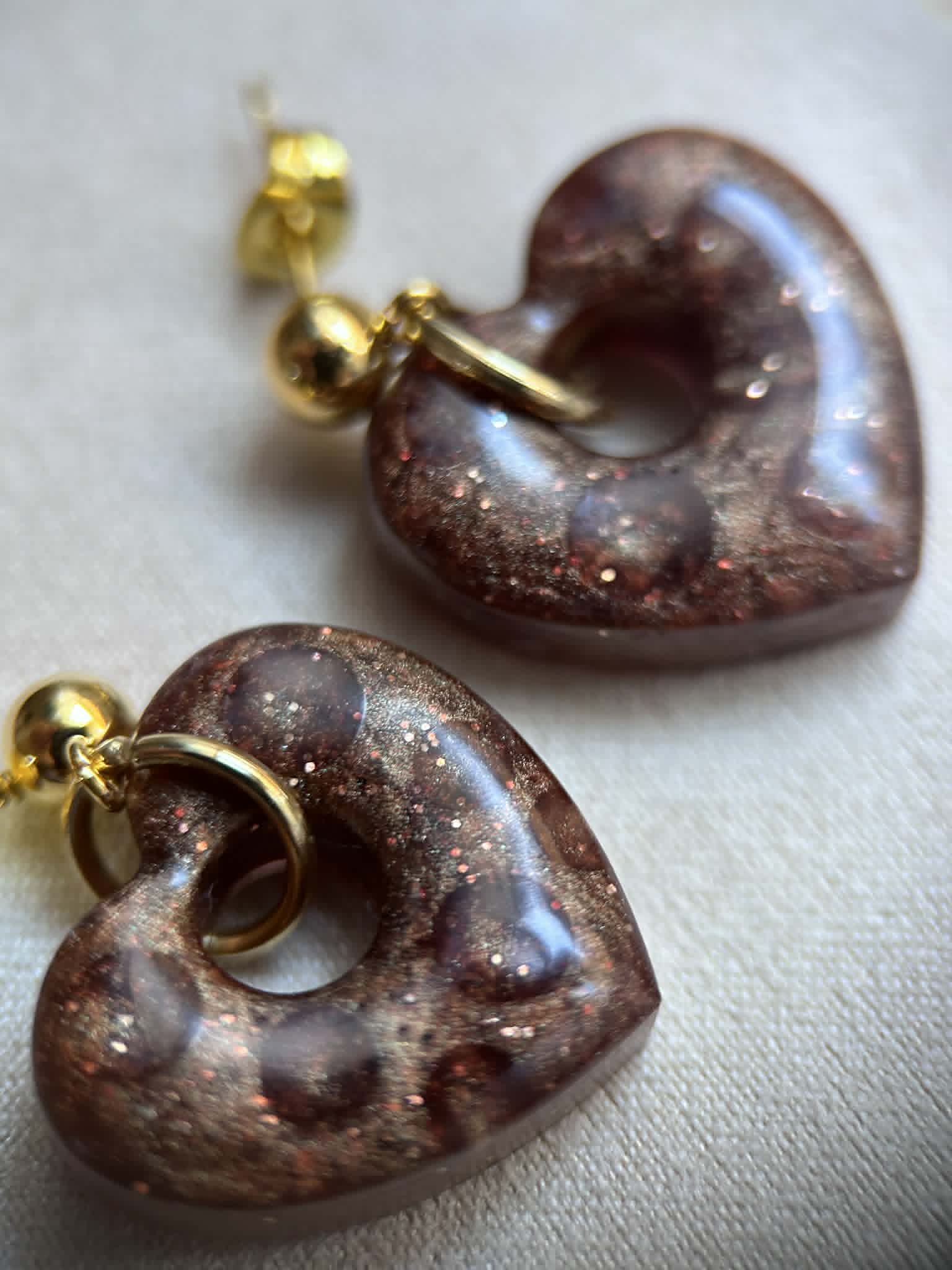 Boucles d'oreilles pendantes en forme de cœur