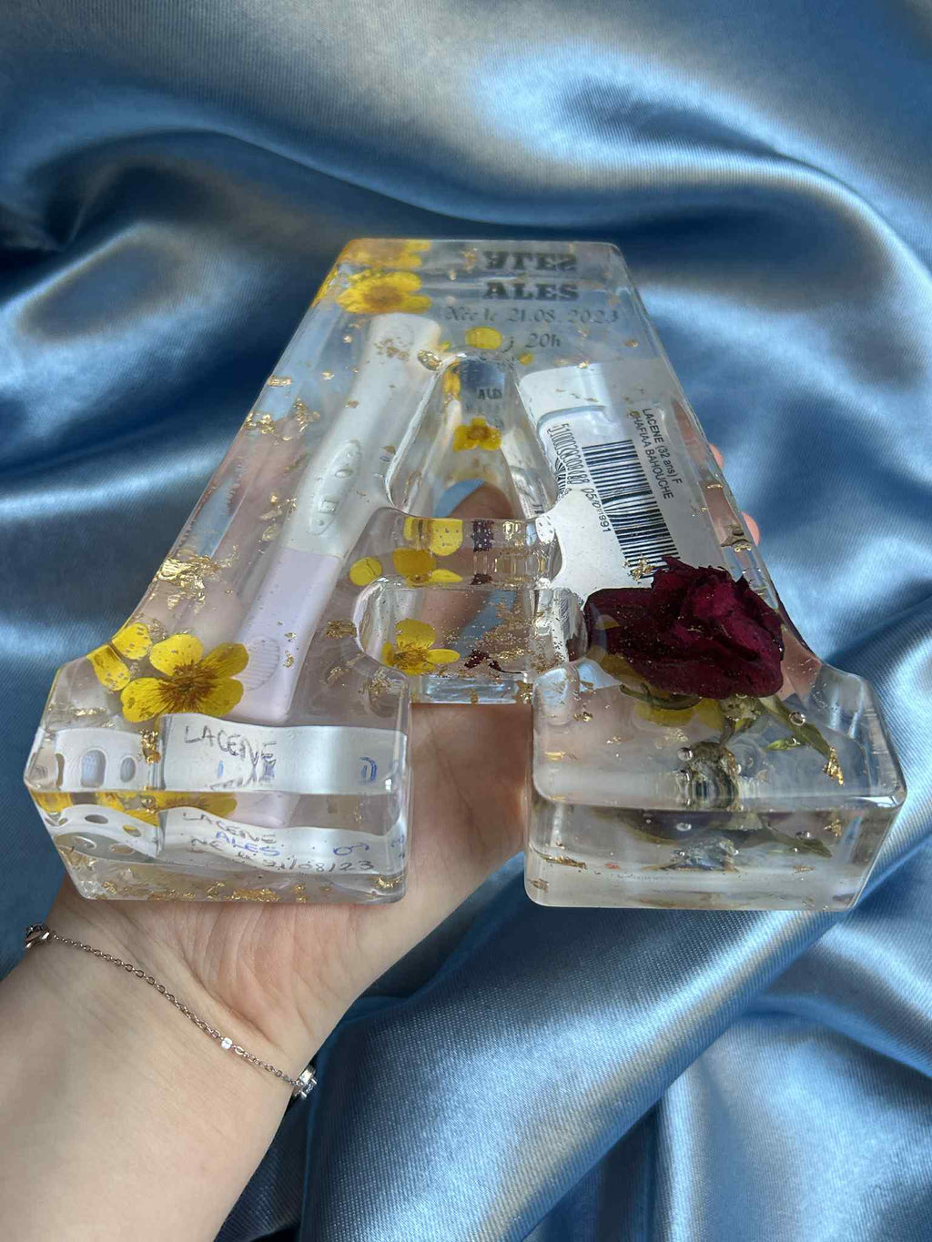 Lettre initiale 3D en résine - lettre naissance - souvenir bébé -  lettre personnalisée