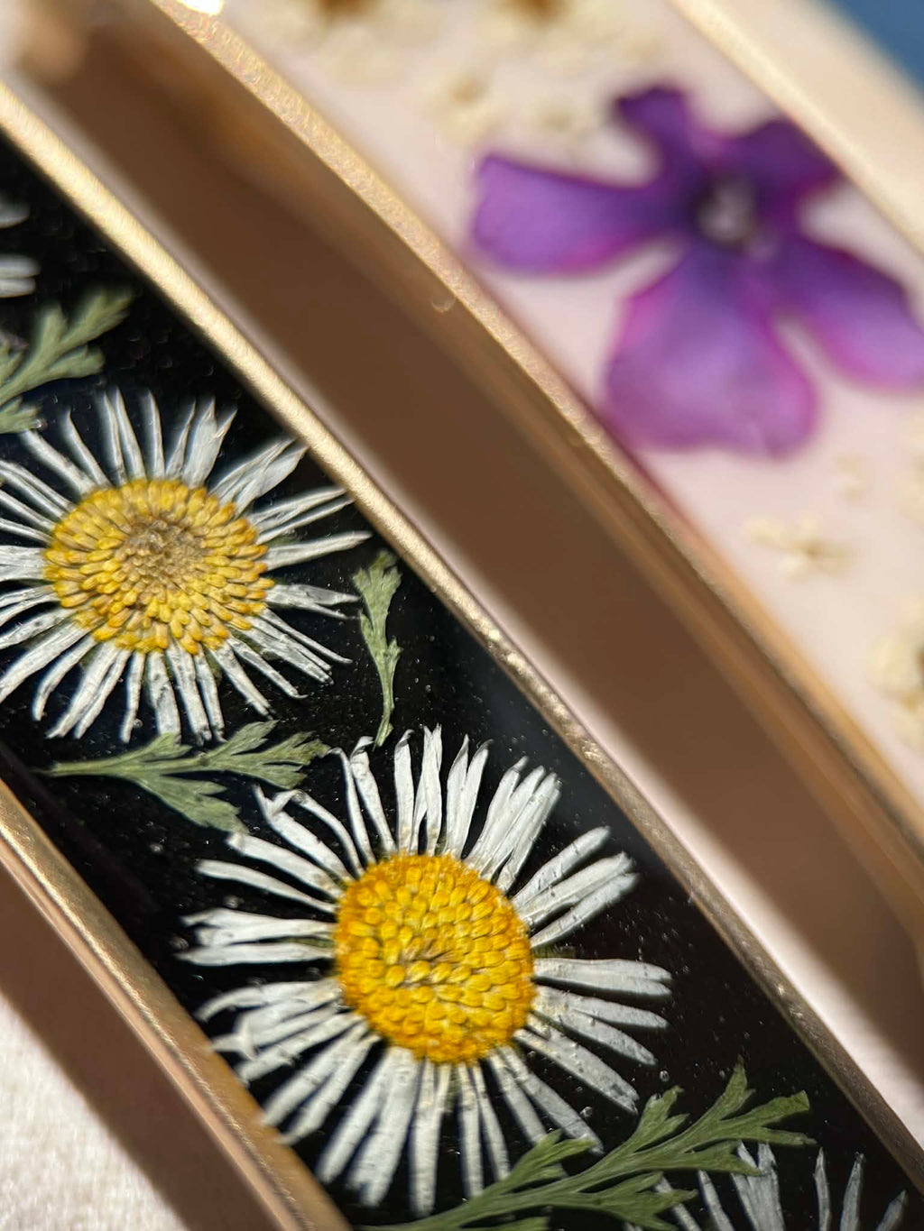 Barrette à cheveux avec fleurs naturelles séchées - accessoires coiffure