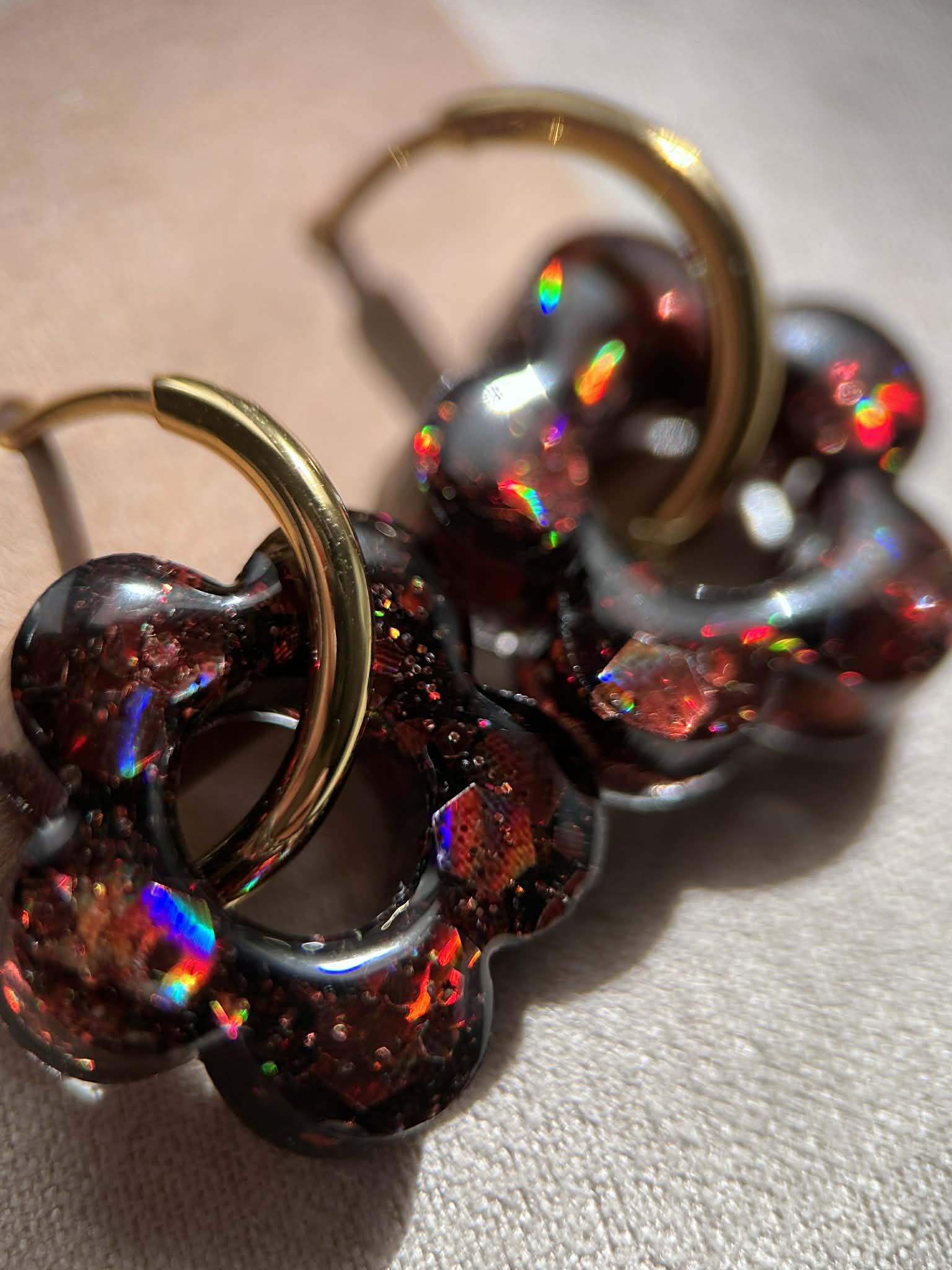 Créoles doré avec pampilles - boucles d oreilles
