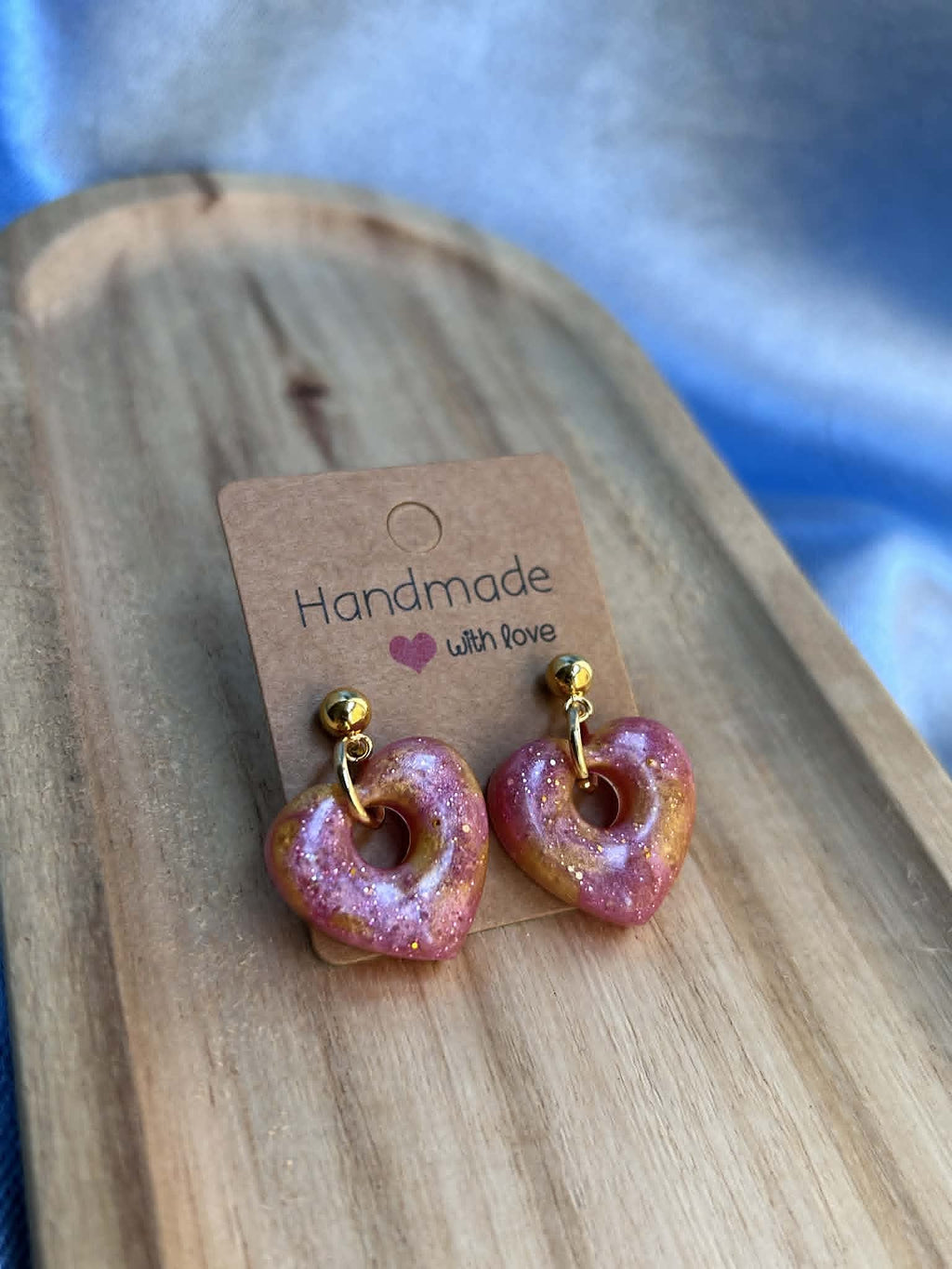 Boucles d'oreilles pendantes en forme de cœur