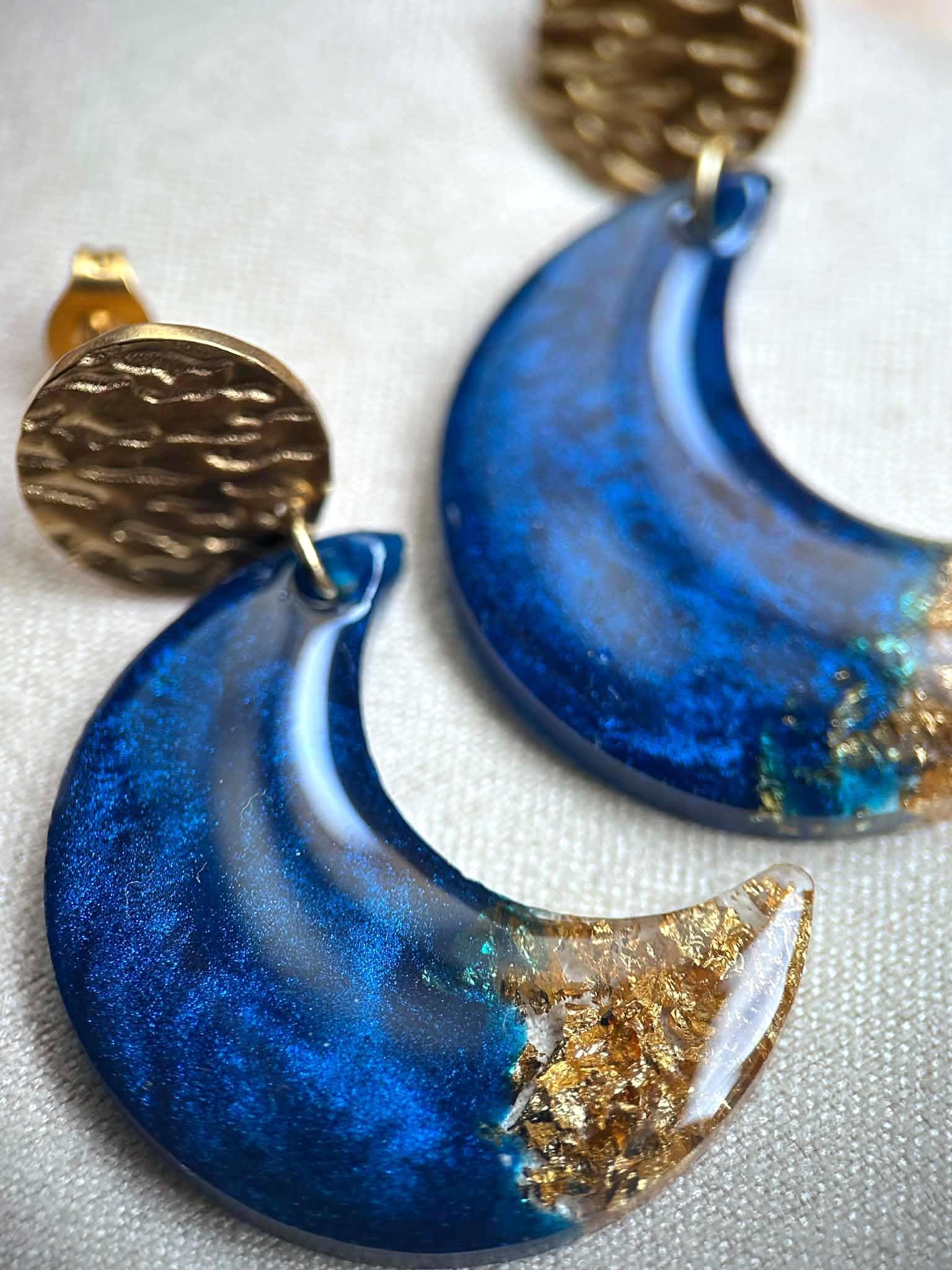 Boucles d'oreilles pendantes - la lune