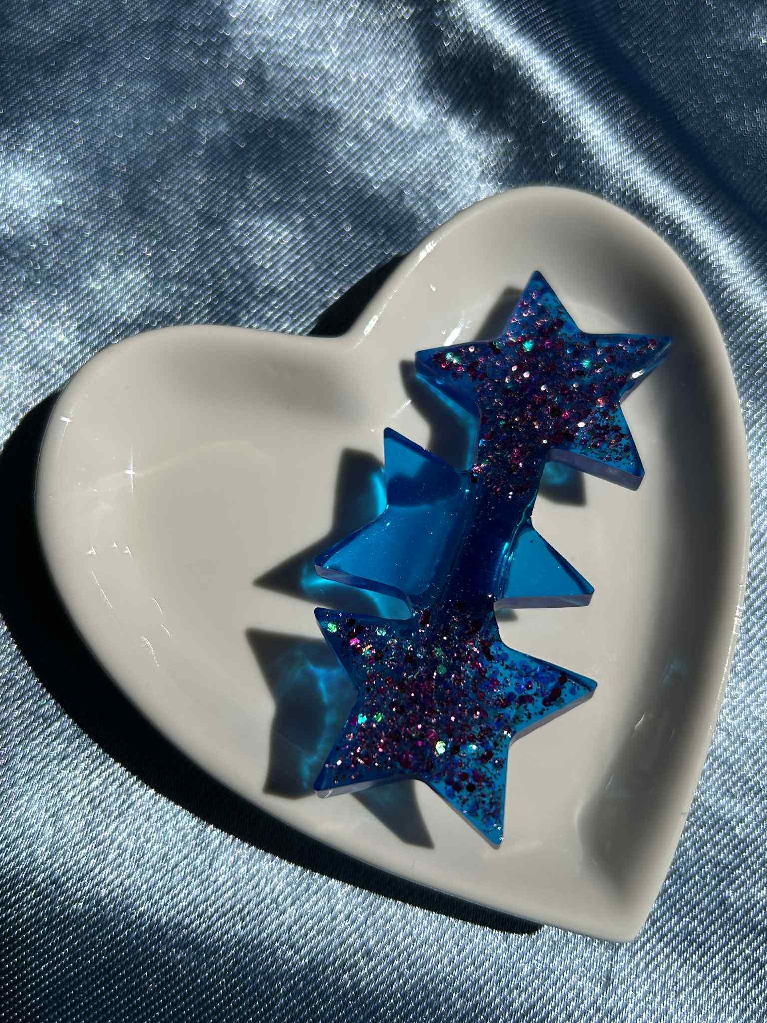 Barrettes à cheveux en résine, paillettes et fleurs séchées