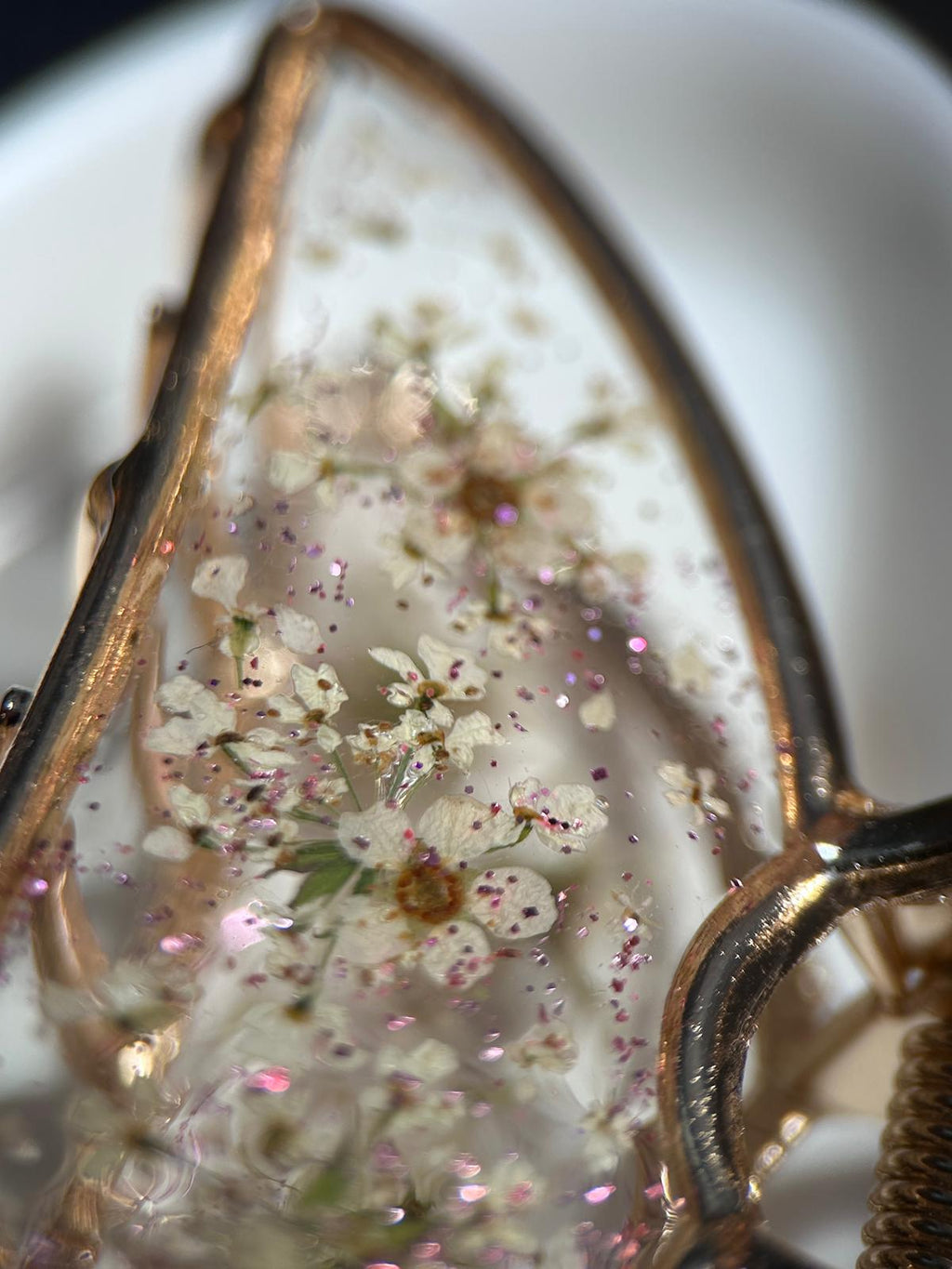 Pince à cheveux avec fleurs vraies séchées