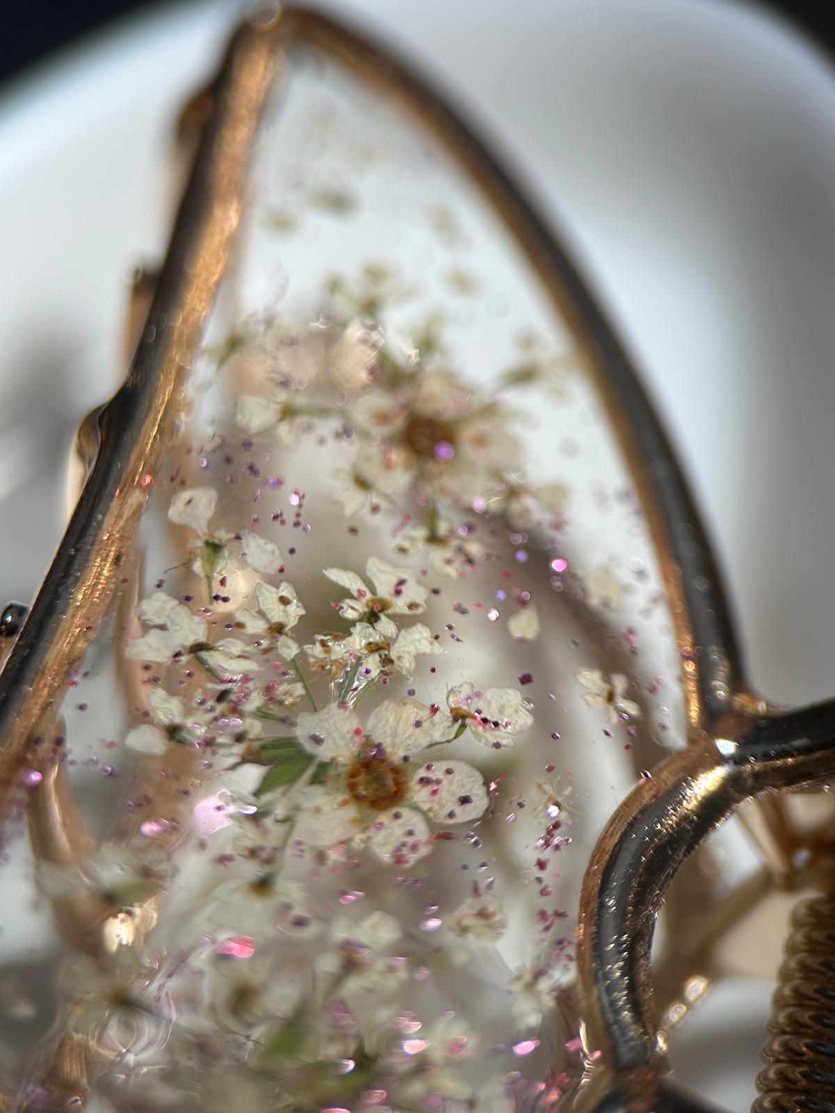 Pince à cheveux avec fleurs vraies séchées