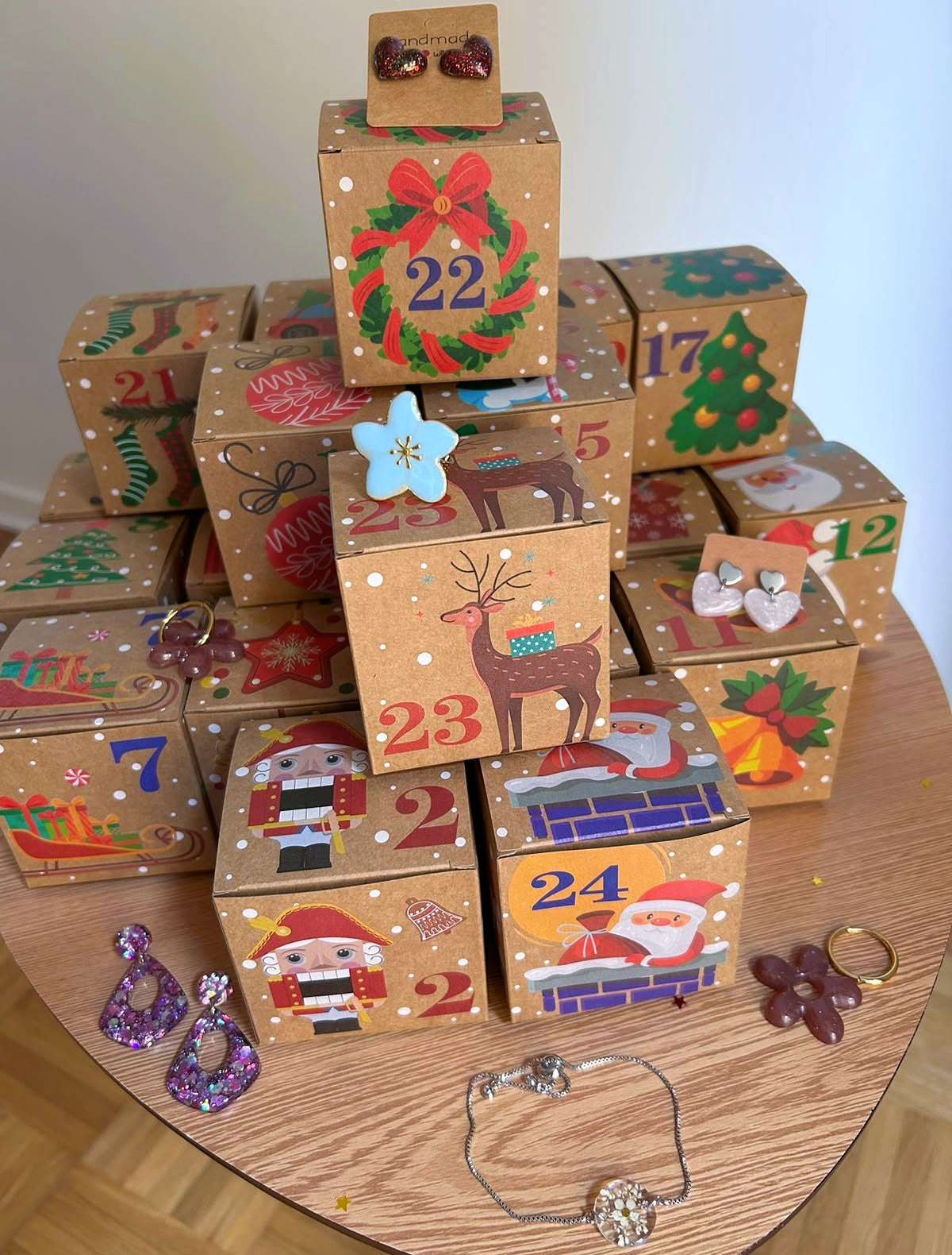 Calendrier de l'Avent avec 24 boîtes pour le moins de décémbre - cadeau de Noël pour femmes