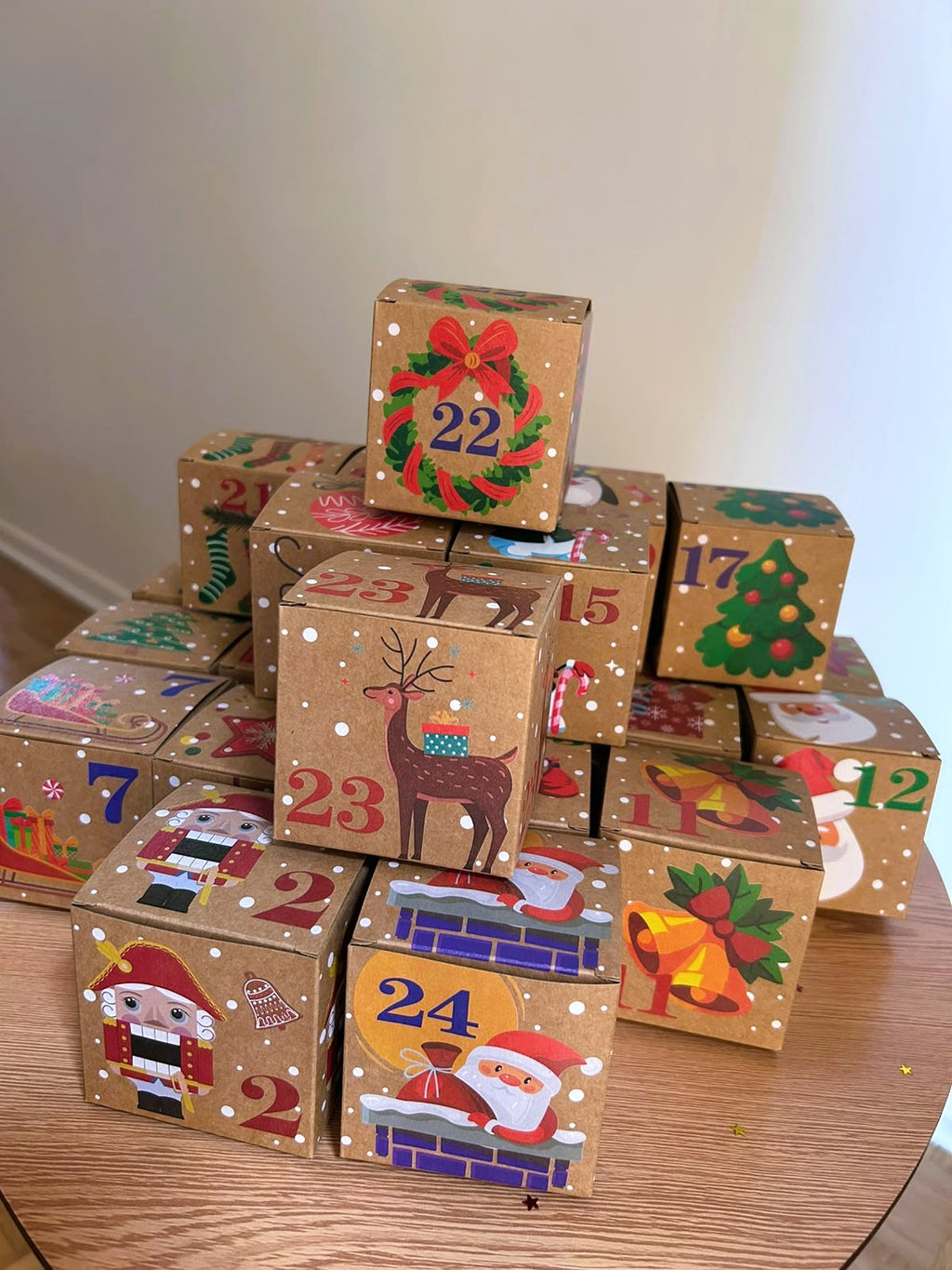Calendrier de l'Avent avec 24 boîtes pour le moins de décémbre - cadeau de Noël pour femmes
