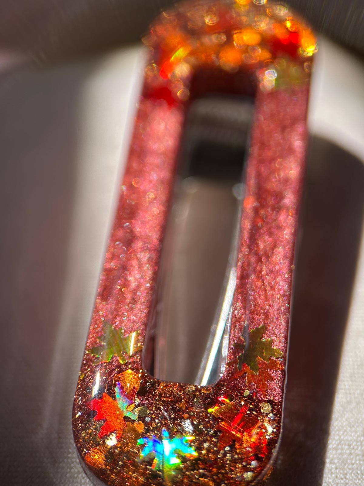 Barrettes à cheveux en résine, paillettes et fleurs séchées
