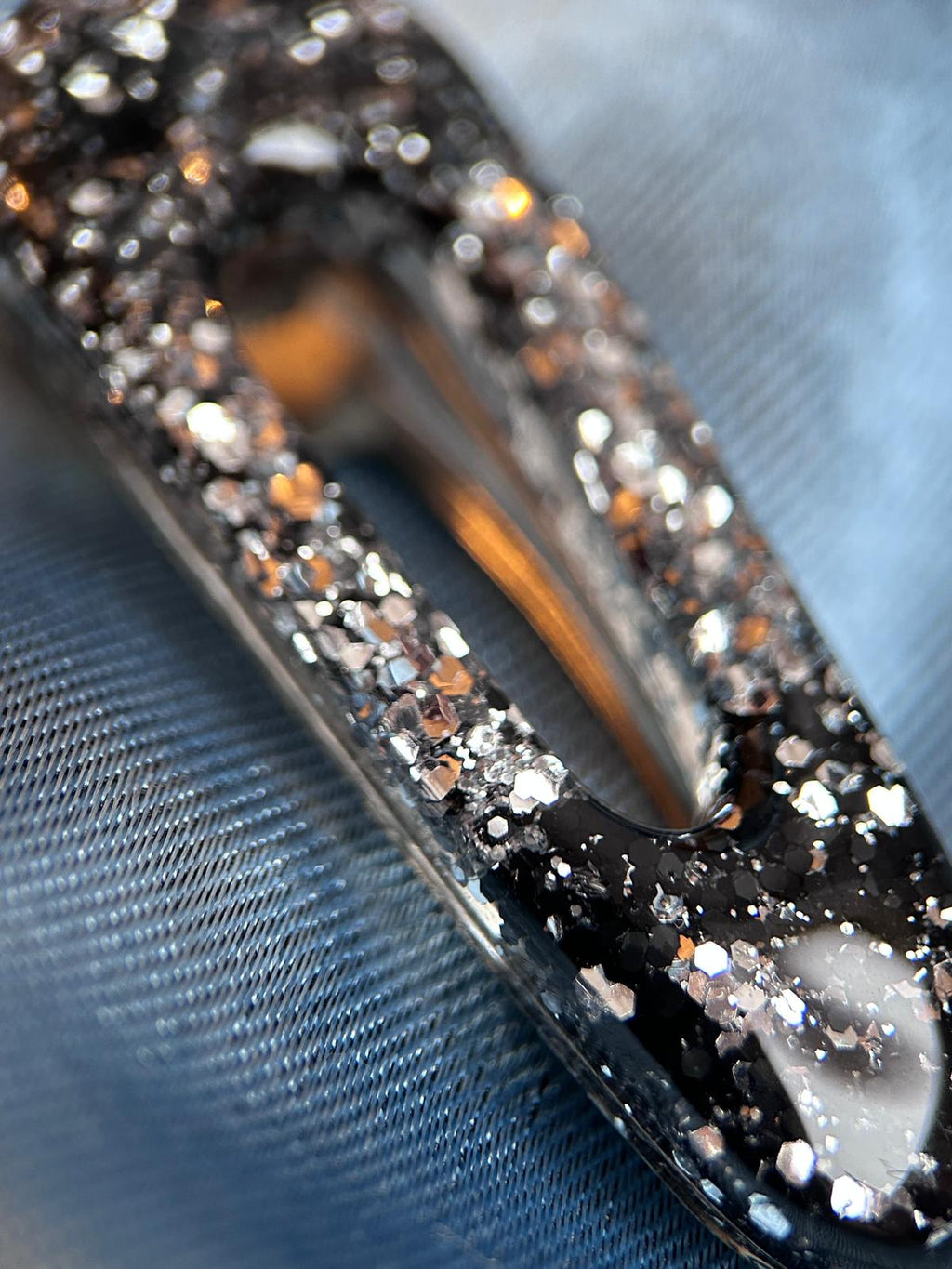 Barrettes à cheveux en résine, paillettes et fleurs séchées