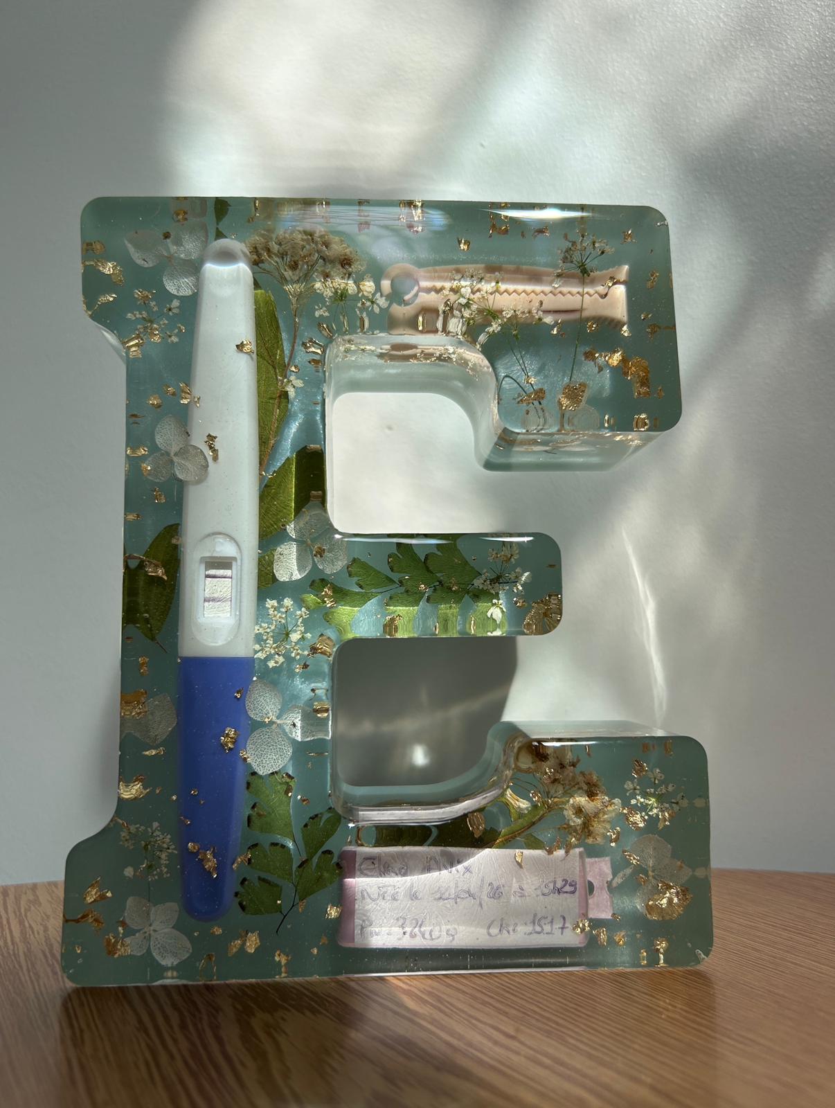 Lettre initiale 3D en résine - lettre naissance - souvenir bébé -  lettre personnalisée