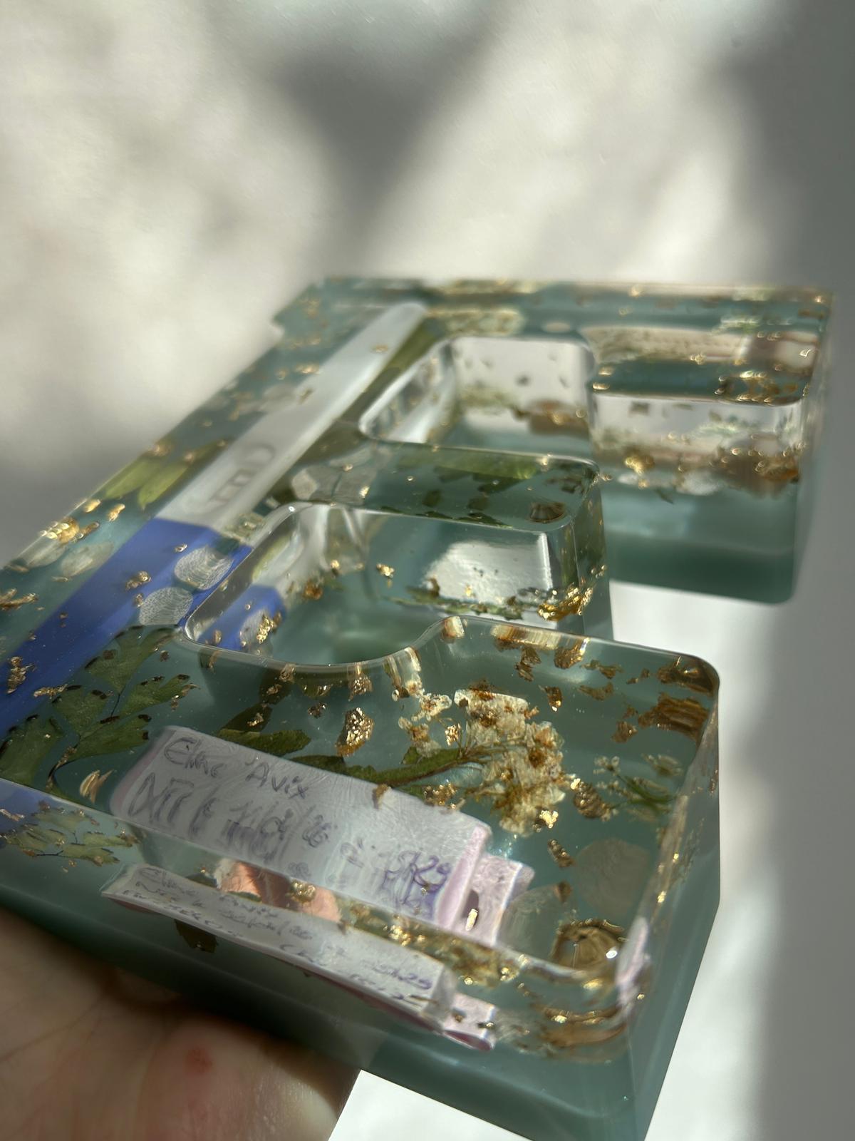 Lettre initiale 3D en résine - lettre naissance - souvenir bébé -  lettre personnalisée