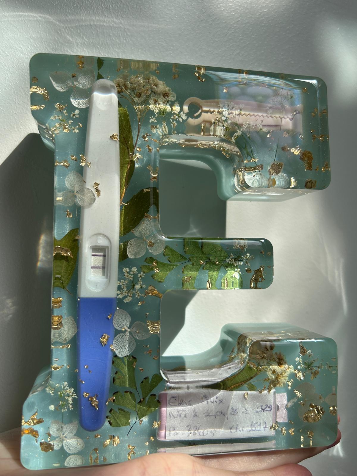 Lettre initiale 3D en résine - lettre naissance - souvenir bébé -  lettre personnalisée