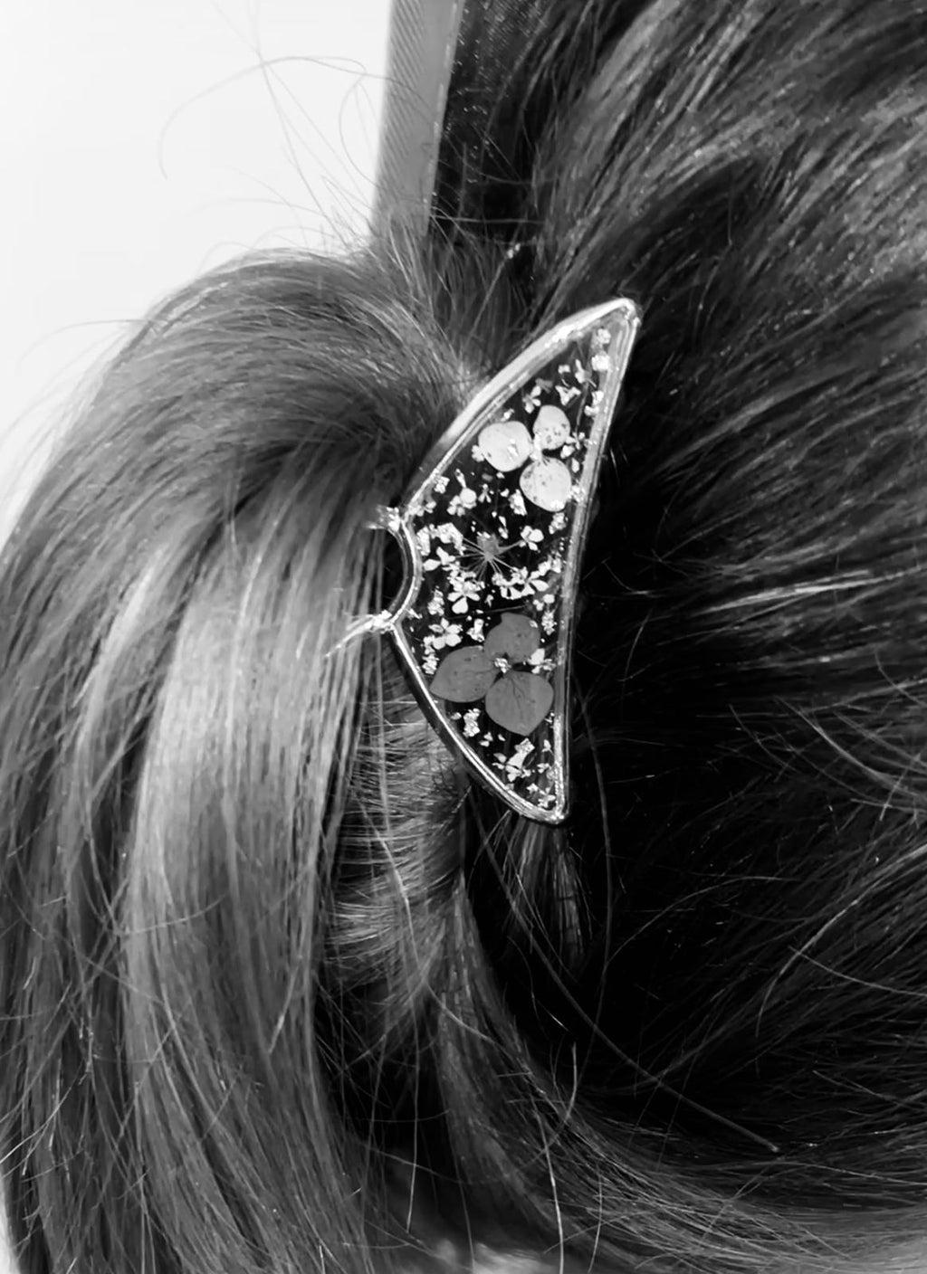 Pince à cheveux avec fleurs vraies séchées