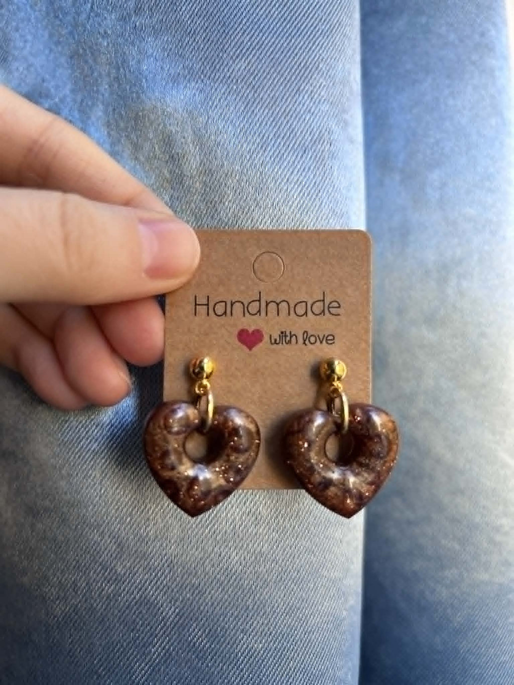 Boucles d'oreilles pendantes en forme de cœur