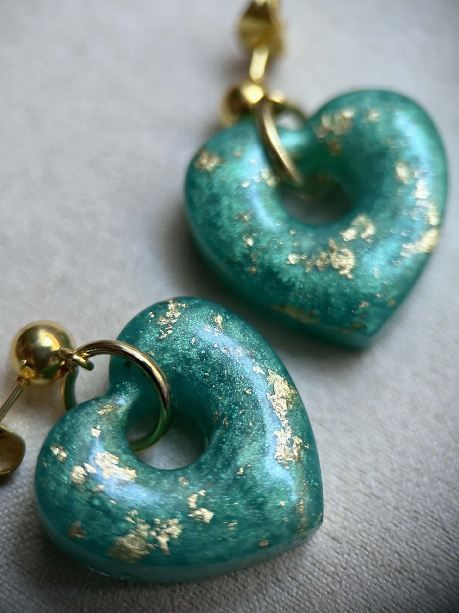 Boucles d'oreilles pendantes en forme de cœur