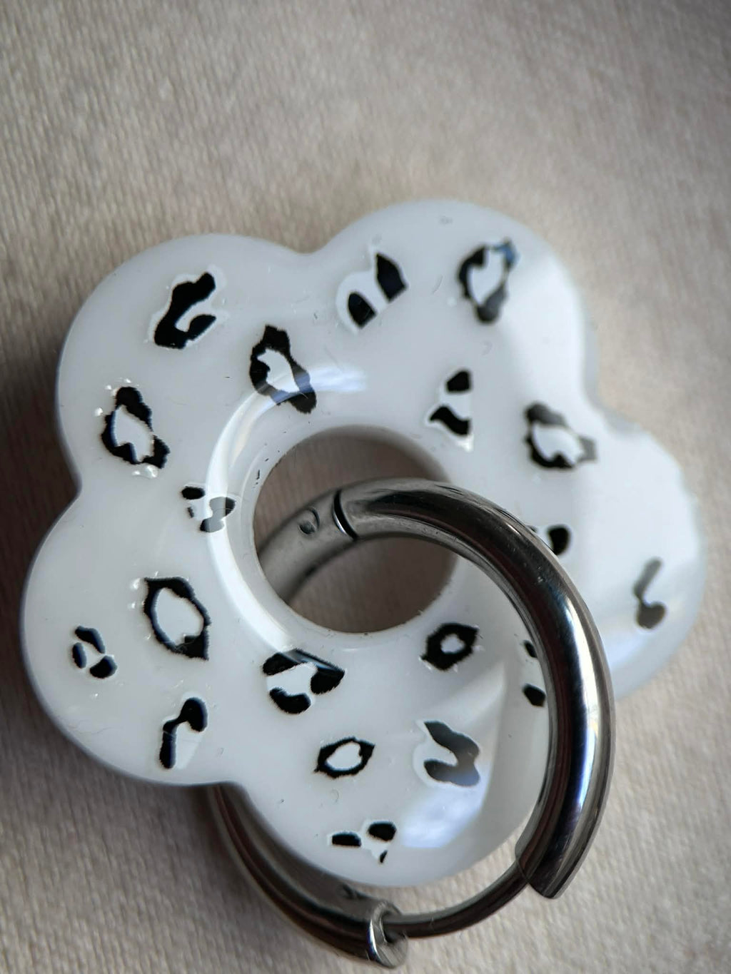 Créoles avec pampilles fleurs modélè leopard - bijoux femme