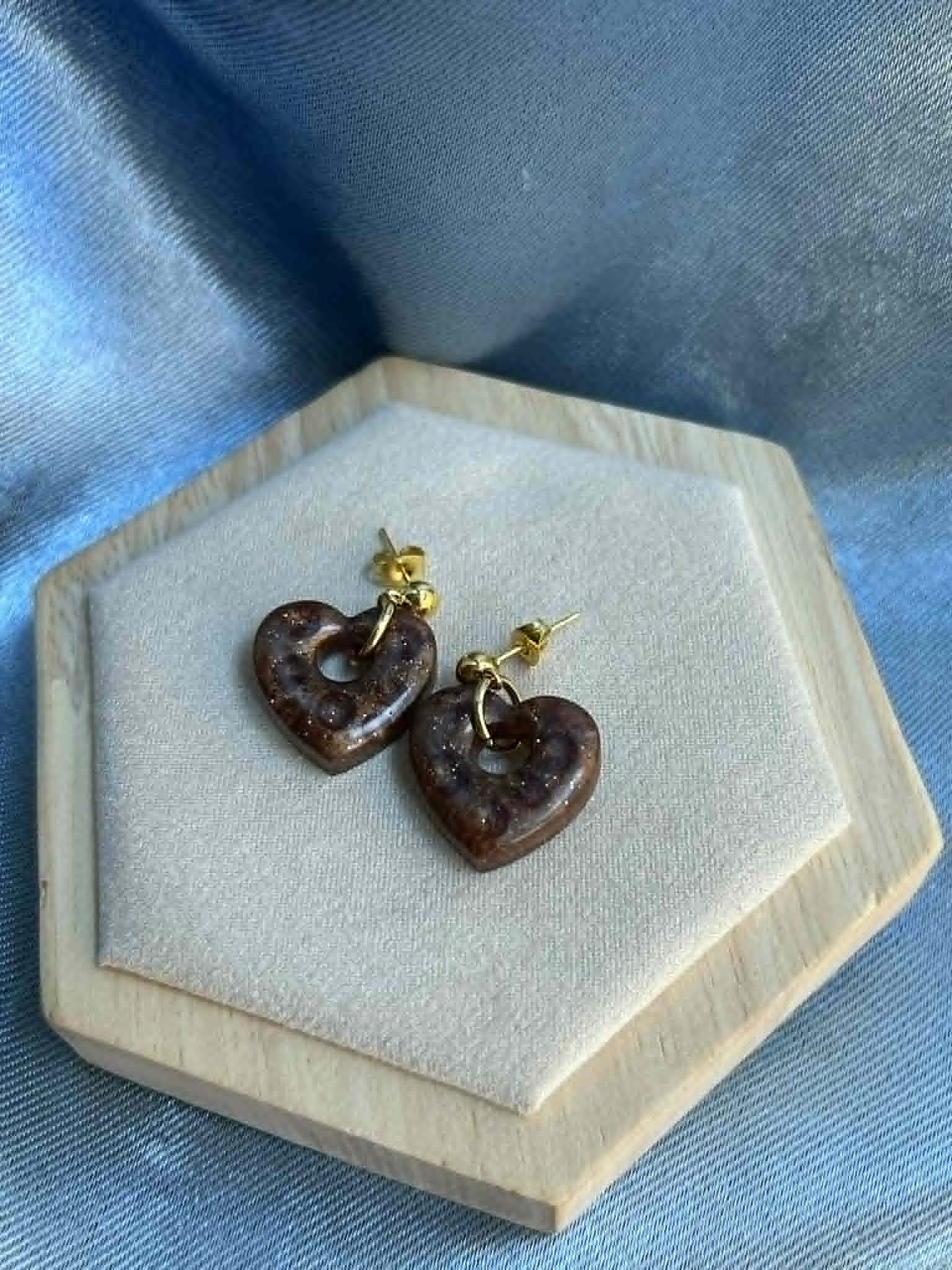 Boucles d'oreilles pendantes en forme de cœur