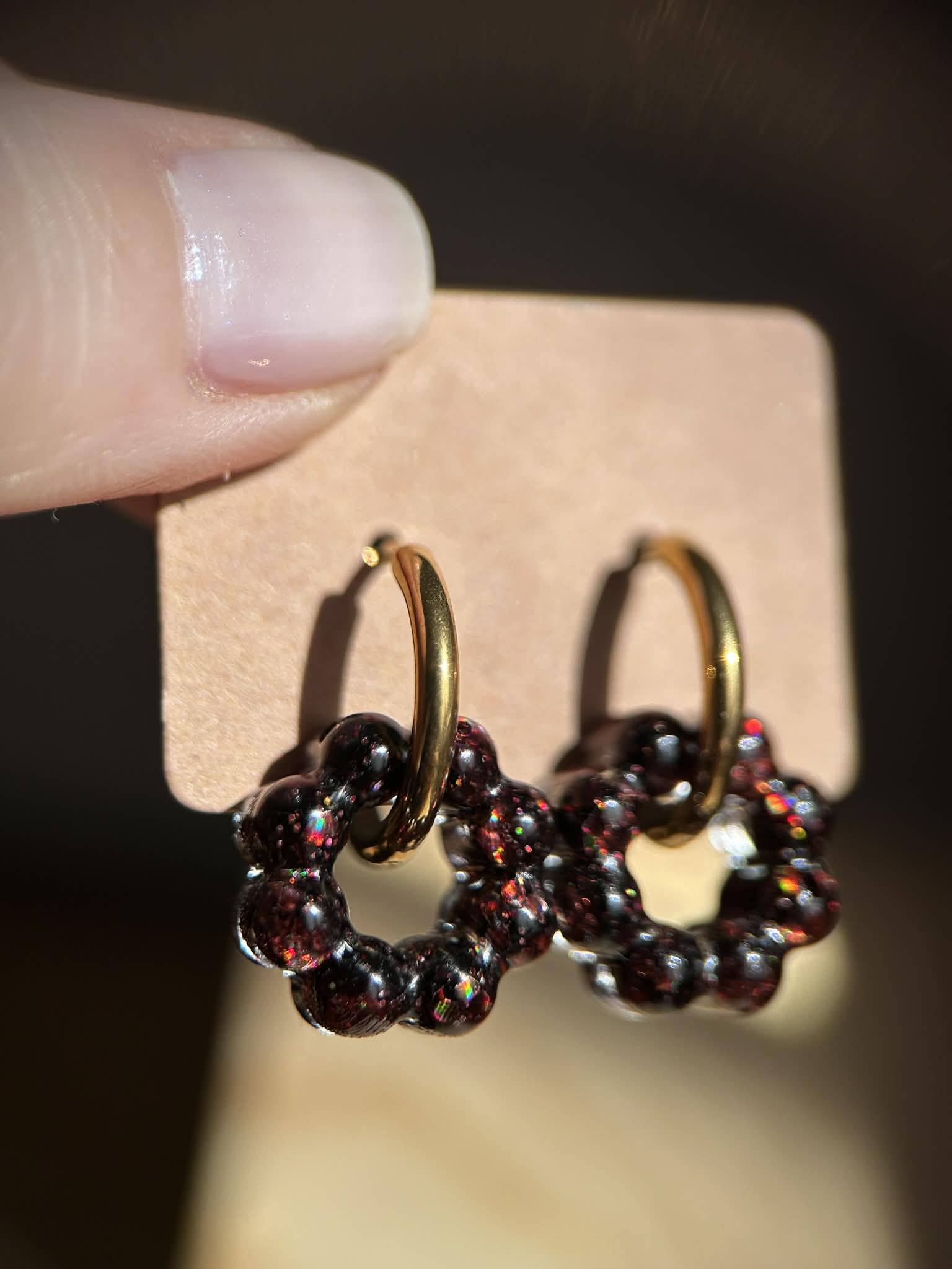 Créoles doré avec pampilles - boucles d oreilles