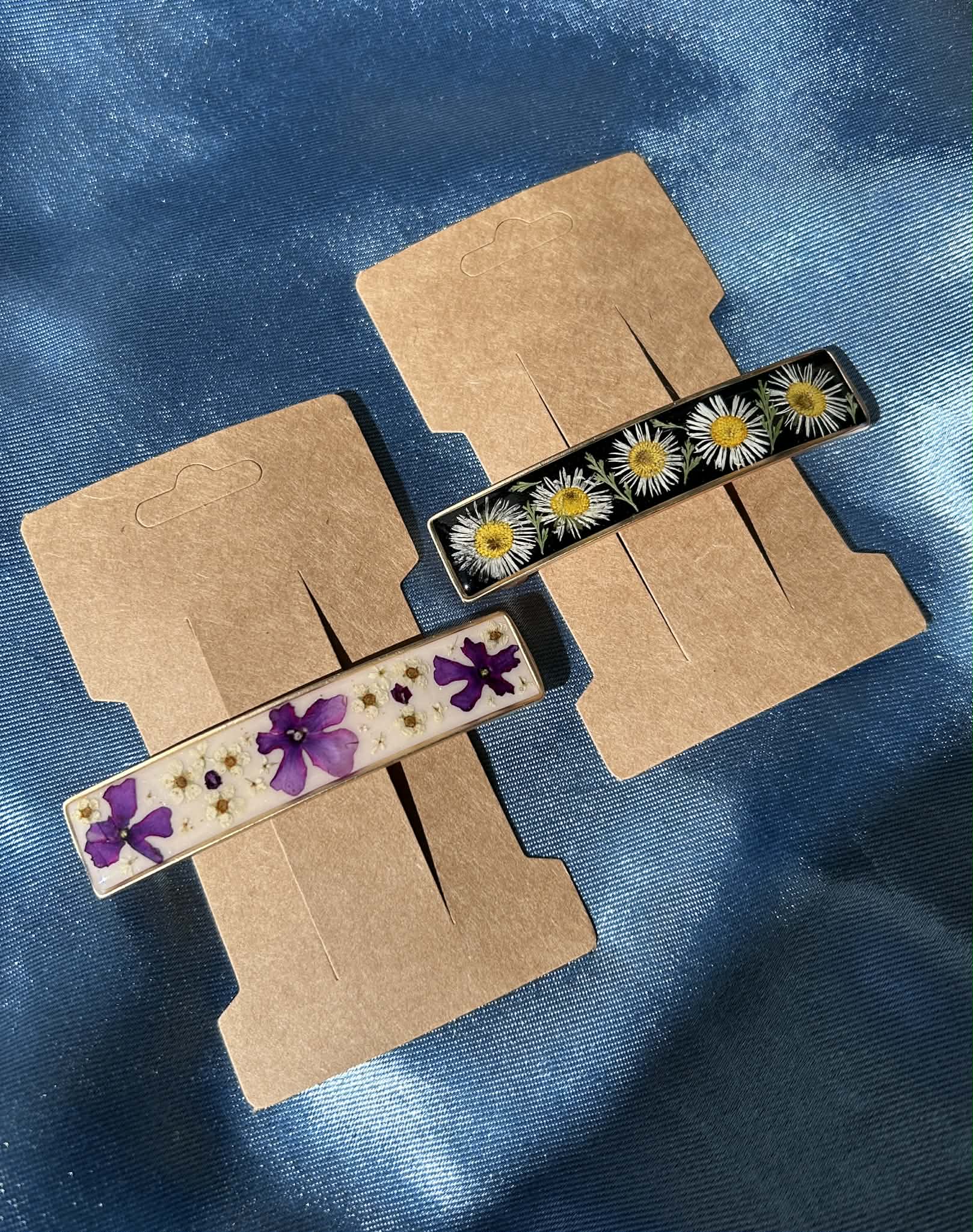 Barrette à cheveux avec fleurs naturelles séchées - accessoires coiffure