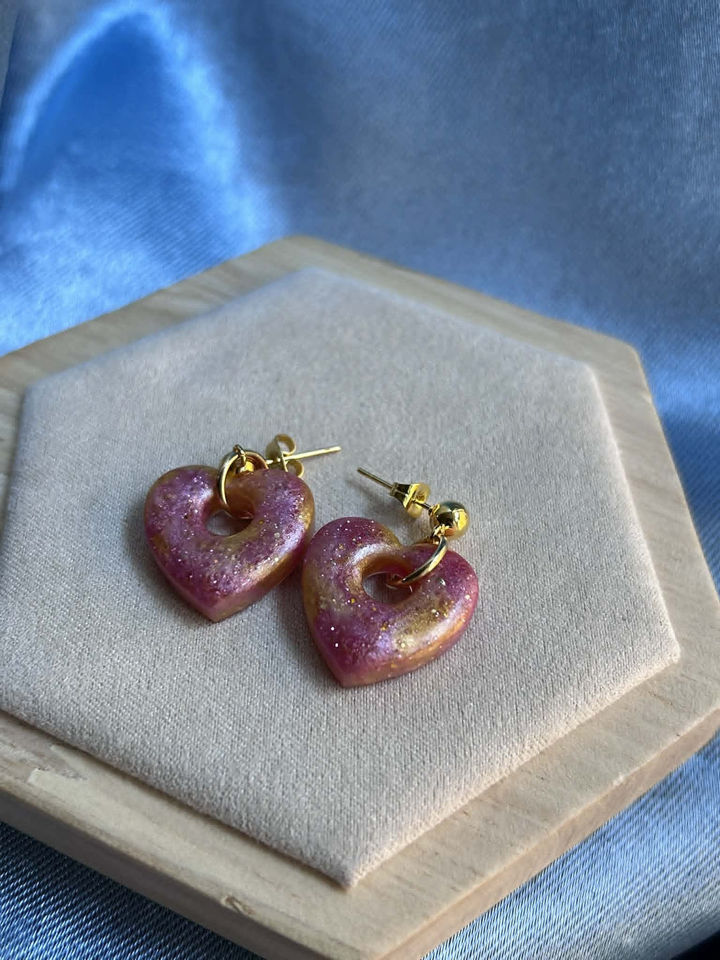 Boucles d'oreilles pendantes en forme de cœur